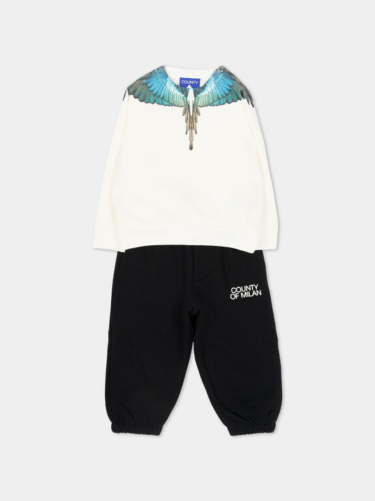 Completo sportivo lungo bianco per neonato,County Of Milan Kids,F6CMNBTP115 412