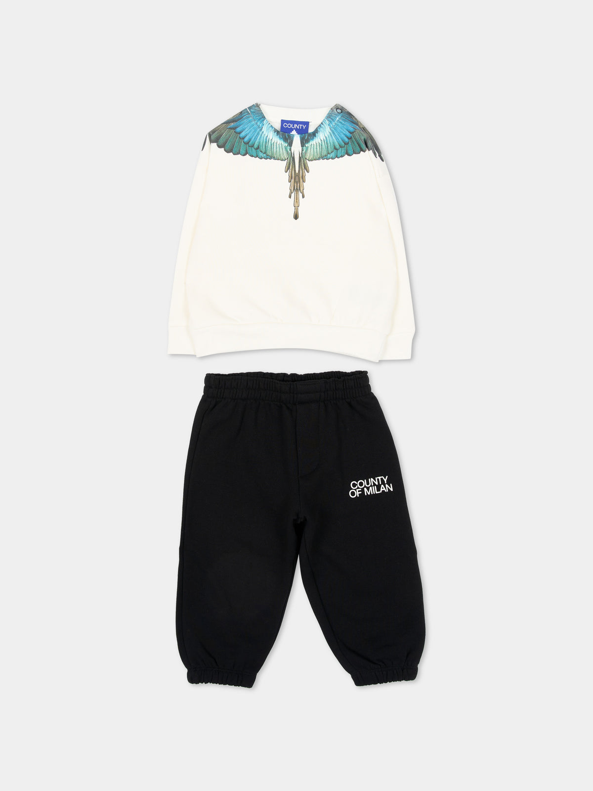 Completo sportivo lungo bianco per neonato,County Of Milan Kids,F6CMNBTP115 412