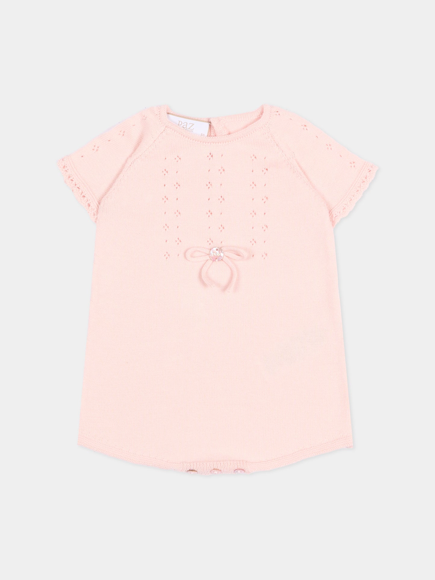 Pagliaccetto rosa per neonata traforato,Paz Rodríguez,005 123687 322 H82