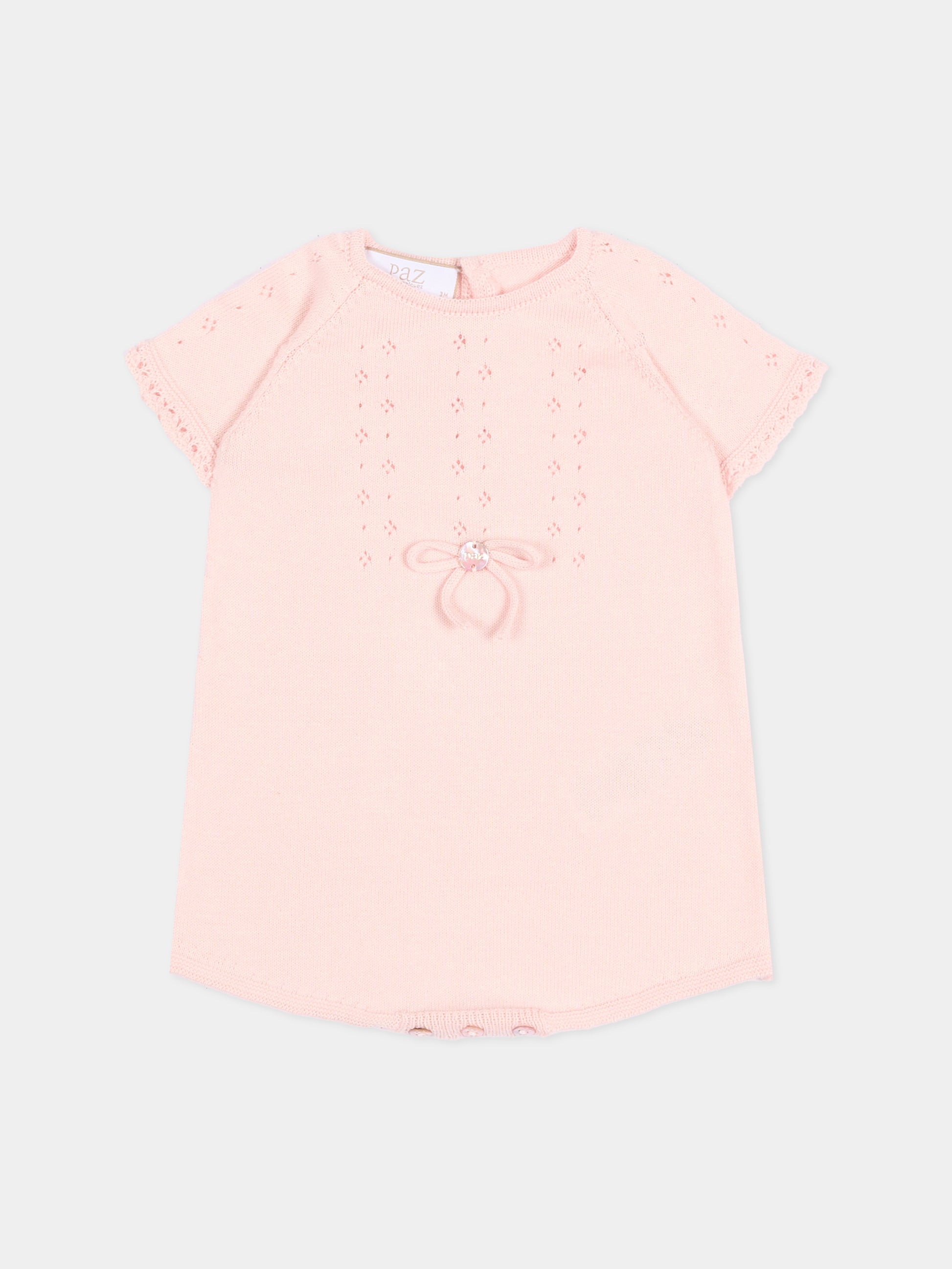 Pagliaccetto rosa per neonata traforato,Paz Rodríguez,005 123687 322 H82