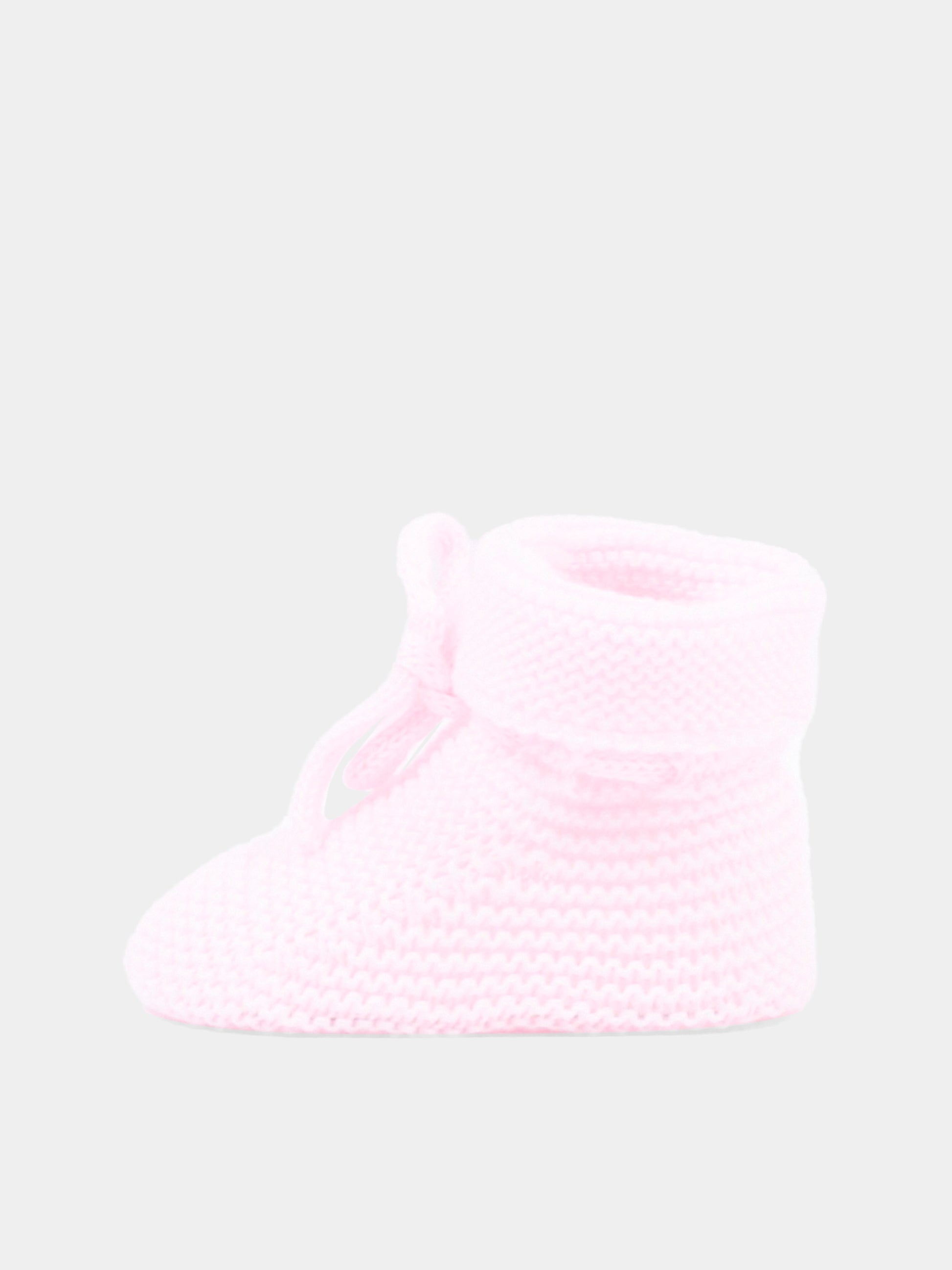 Babbucce rosa tricot per neonata,Paz Rodríguez,018 123686 322 H82