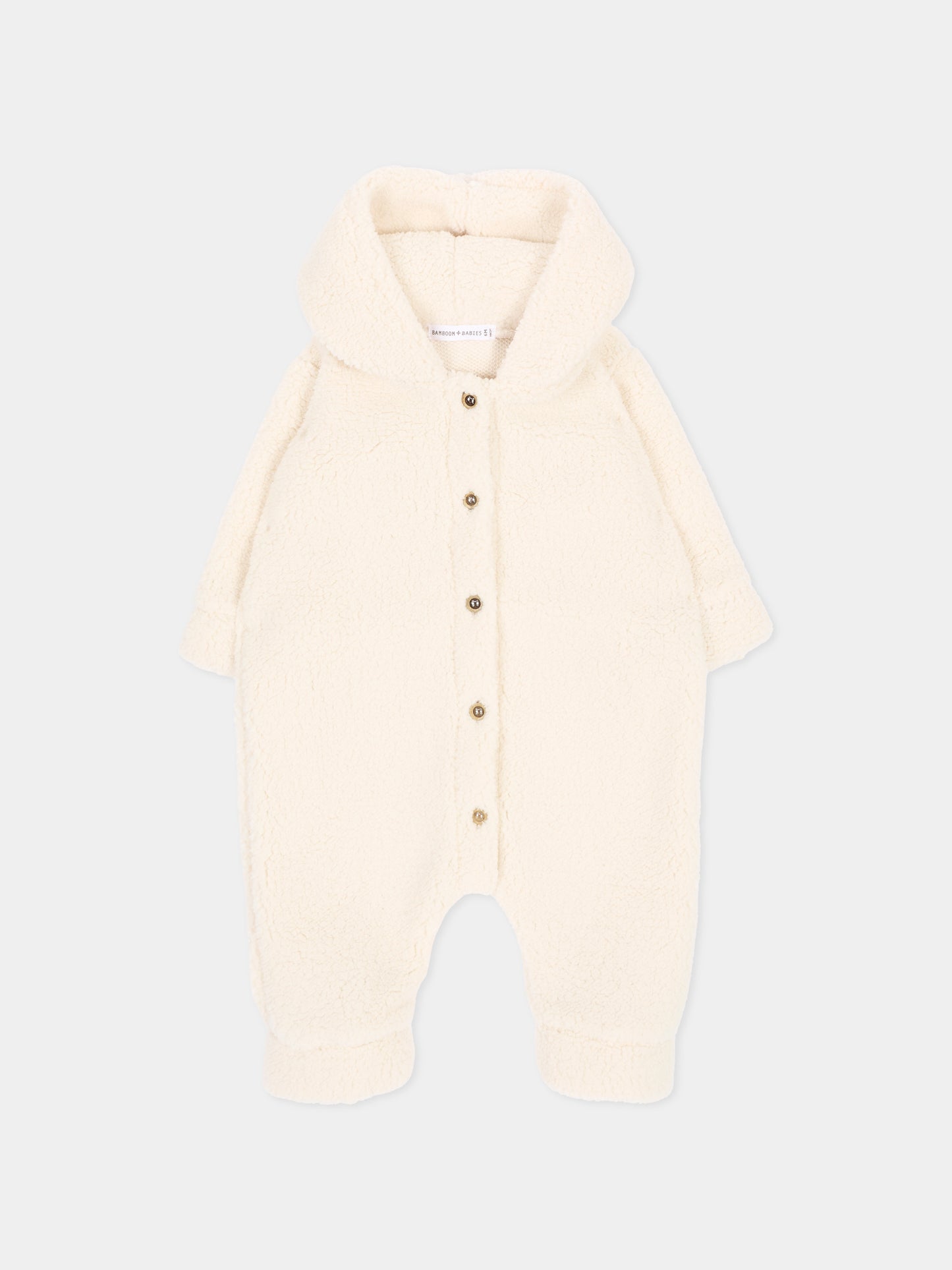 Completo avorio per neonati con cappuccio e orecchie,Bamboom,1262TE00084 WARM WHITE