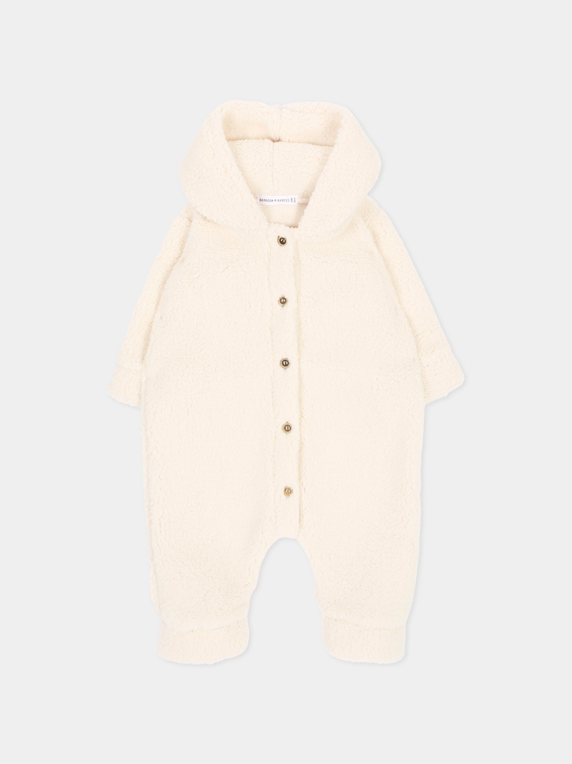 Completo avorio per neonati con cappuccio e orecchie,Bamboom,1262TE00084 WARM WHITE
