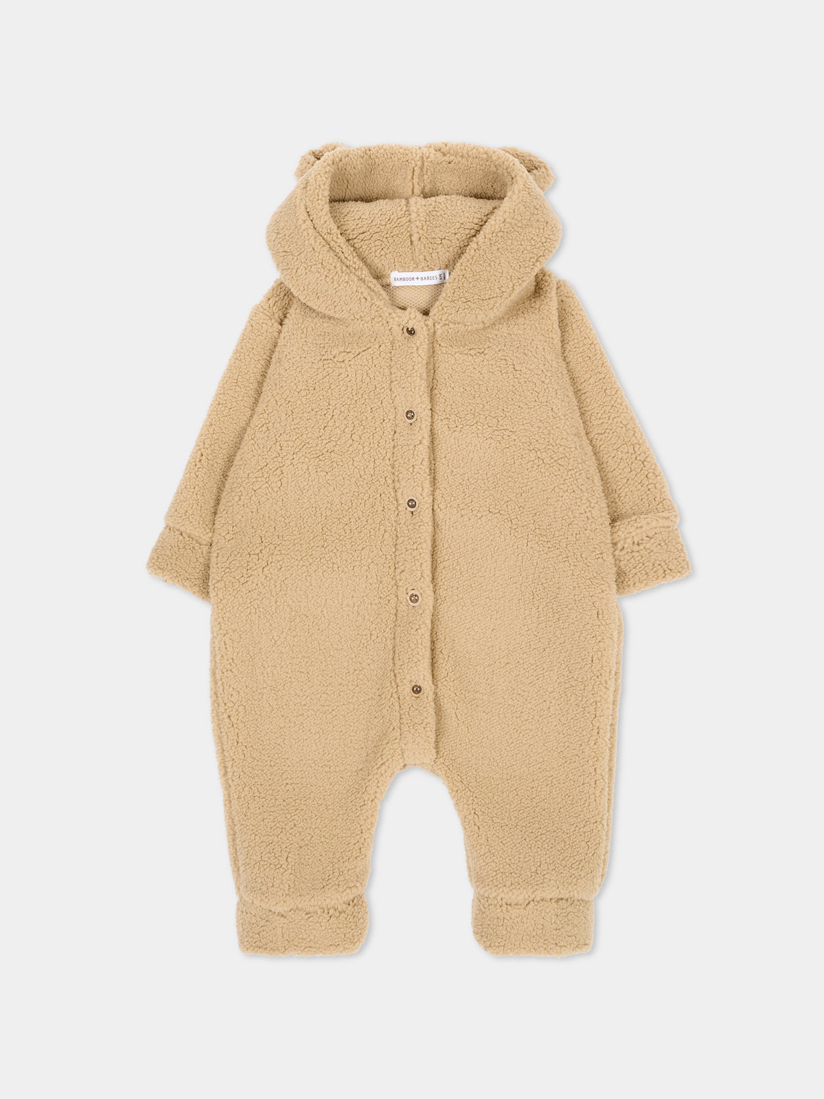 Completo beige per neonati con cappuccio e orecchie,Bamboom,1262TE00084 TEDDY SAFARI