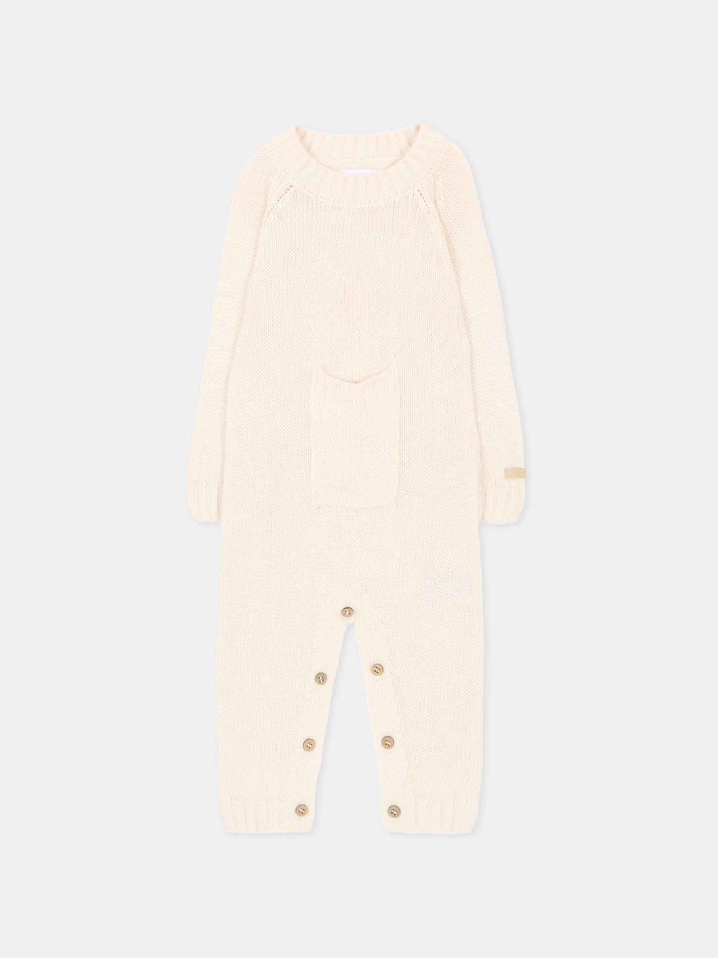 Tutina avorio per neonati in maglia,Bamboom,1264 WARM WHITE