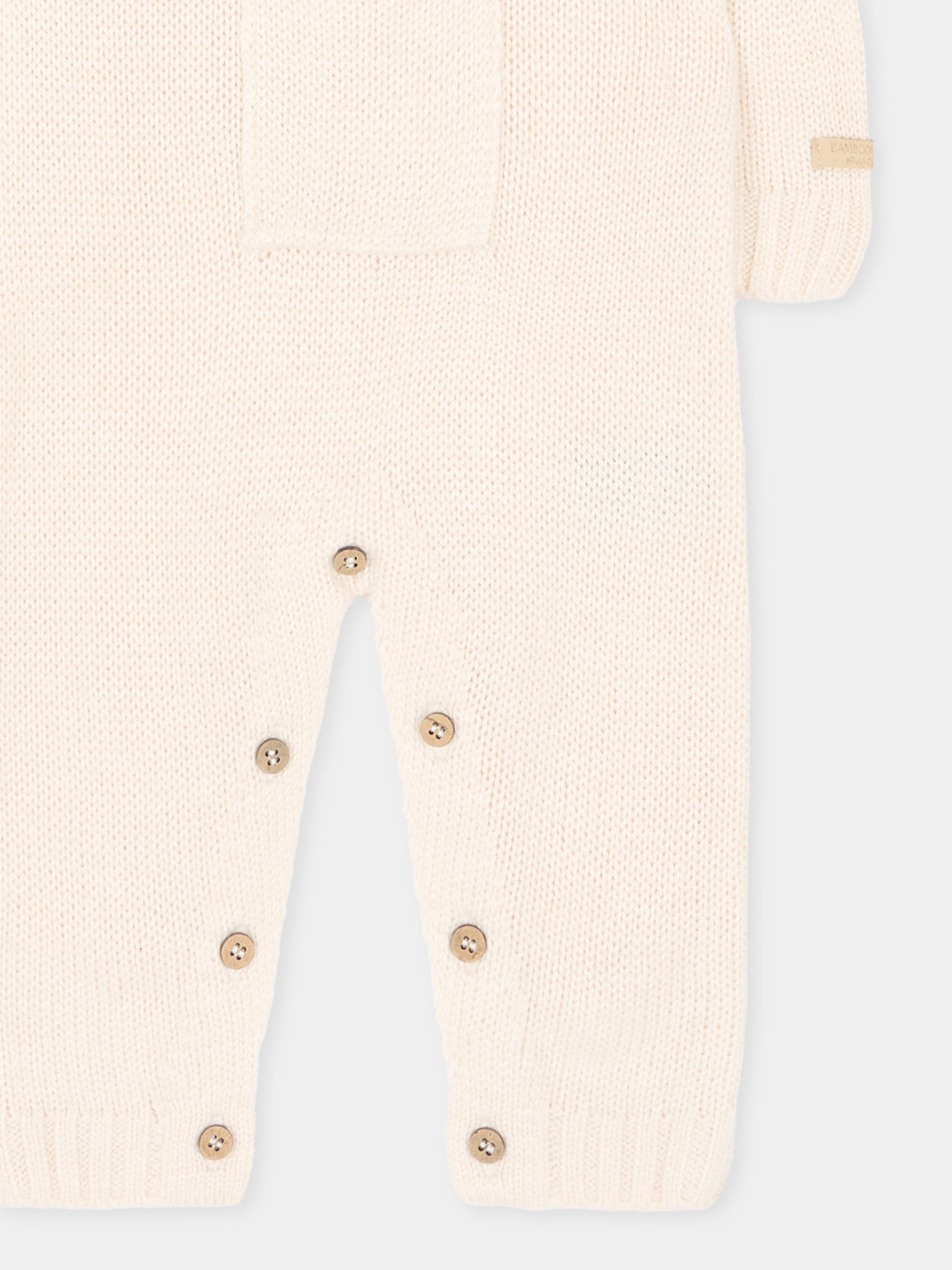Tutina avorio per neonati in maglia,Bamboom,1264 WARM WHITE