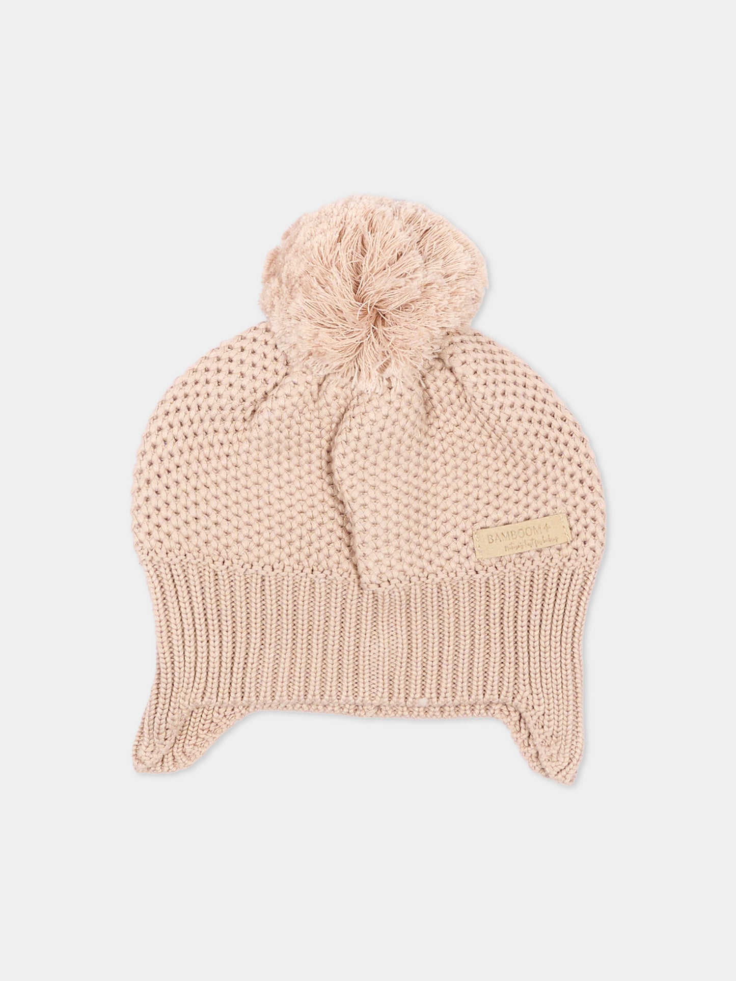 Cappello per neonata rosa con pompon,Bamboom,1279 VINTAGE PINK