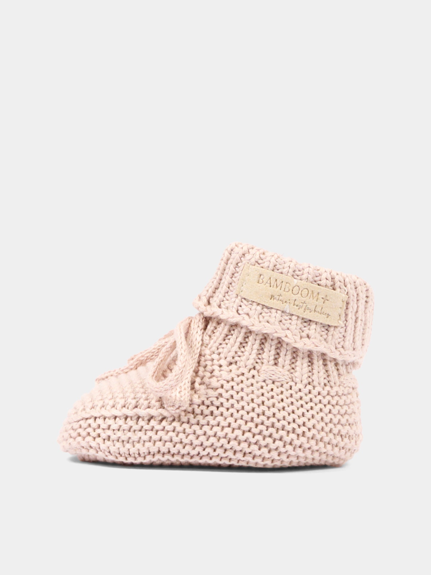 Babbucce rosa per neonata in maglia,Bamboom,1268 VINTAGE PINK