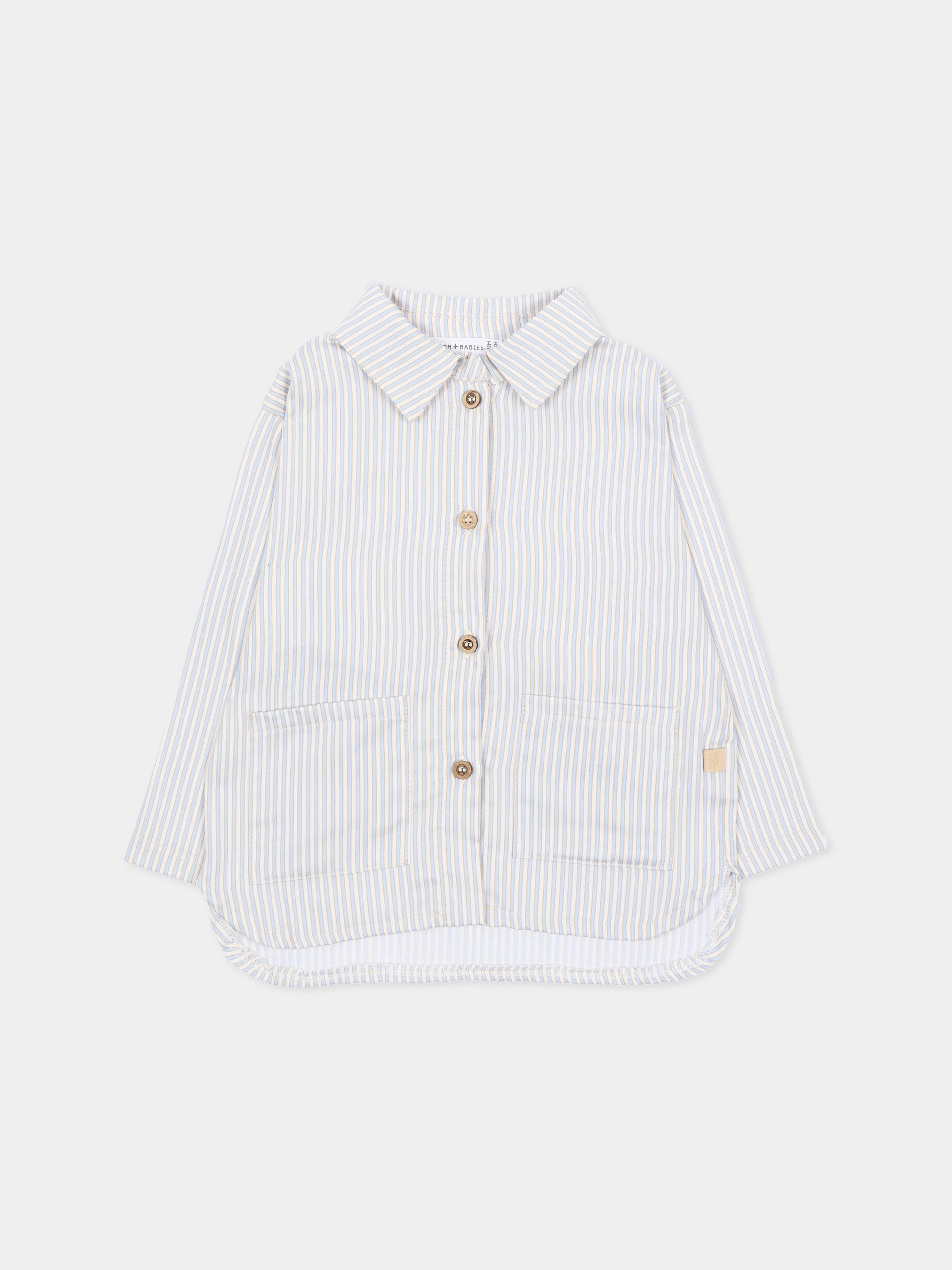 Camicia a manica lunga azzurra per bambino con righe,Bamboom,1208TE00089 STRIPE BLU