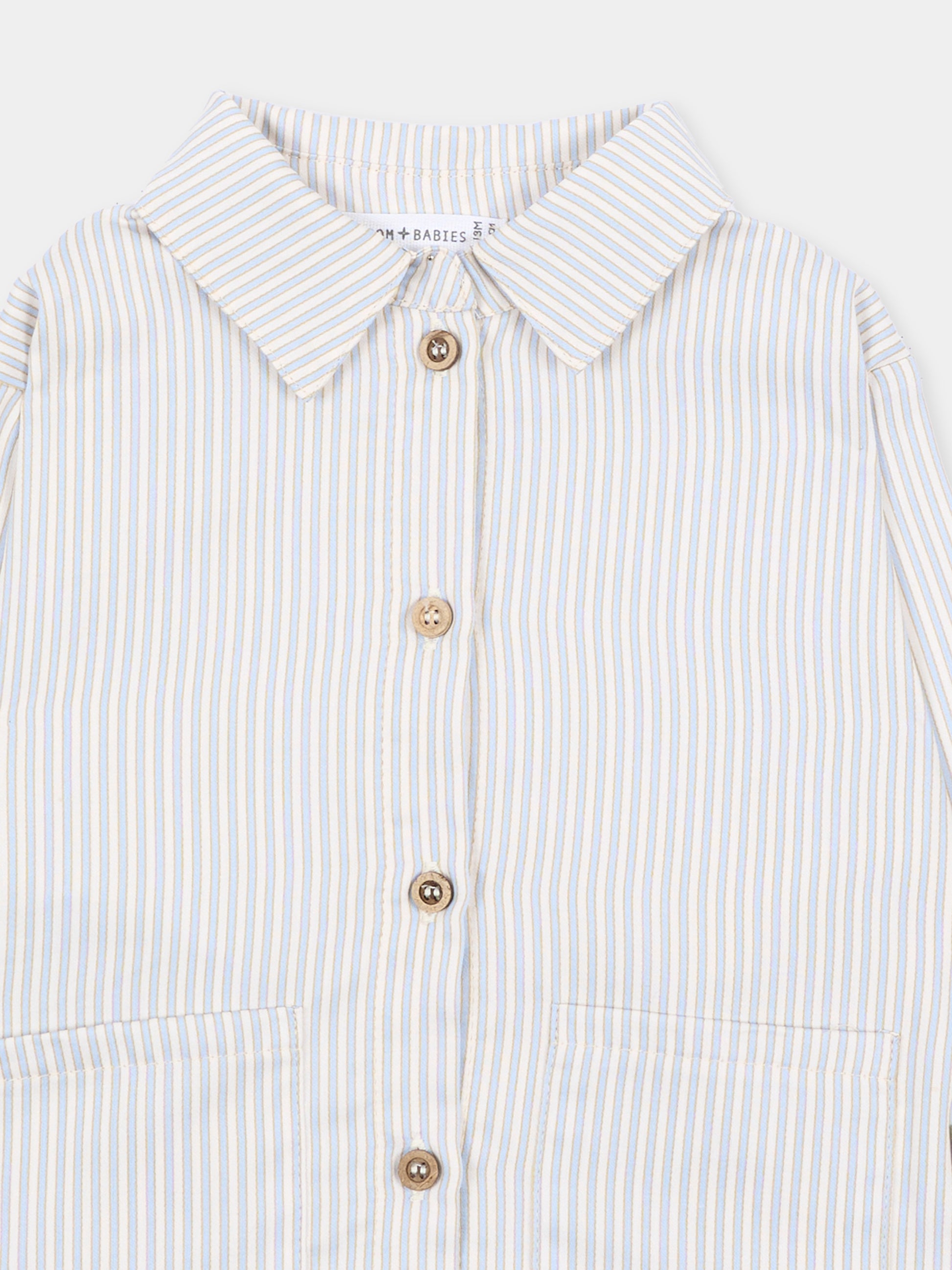 Camicia a manica lunga azzurra per bambino con righe,Bamboom,1208TE00089 STRIPE BLU