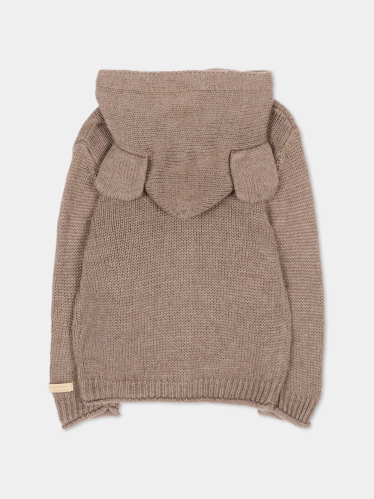 Cardigan marrone per neonati con cappuccio,Bamboom,1265 ASH BROWN