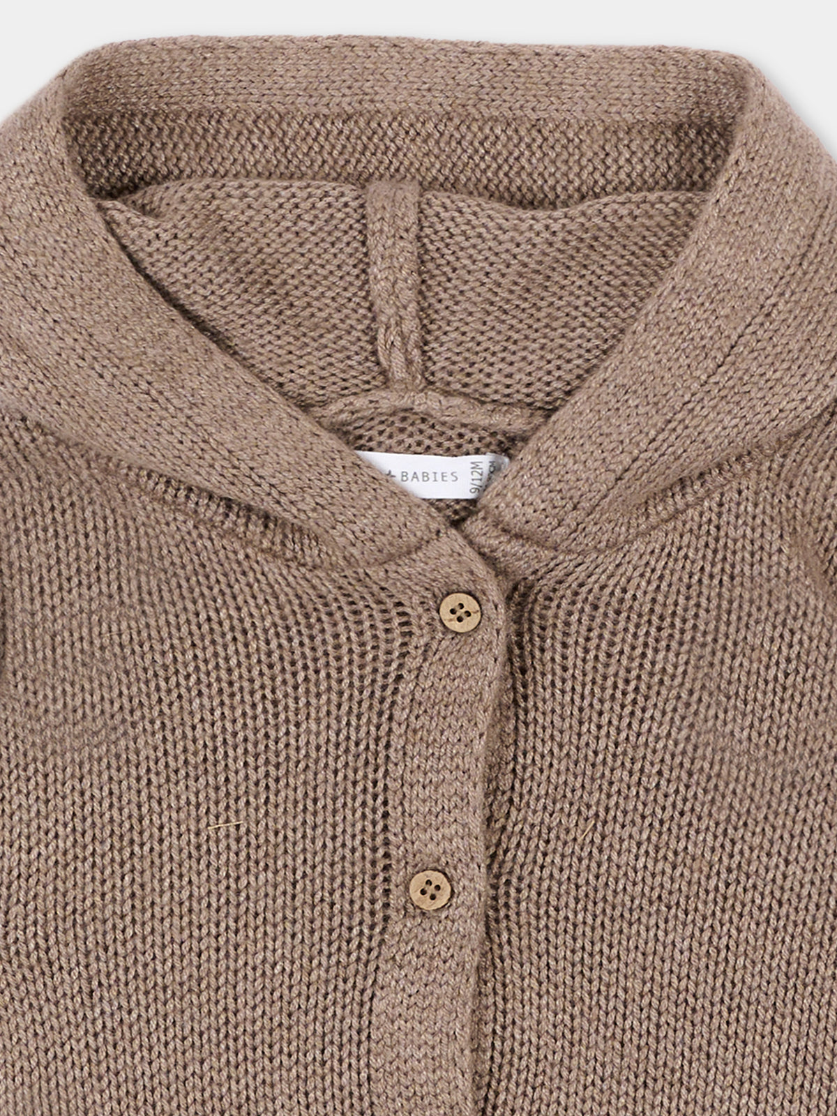 Cardigan marrone per neonati con cappuccio,Bamboom,1265 ASH BROWN