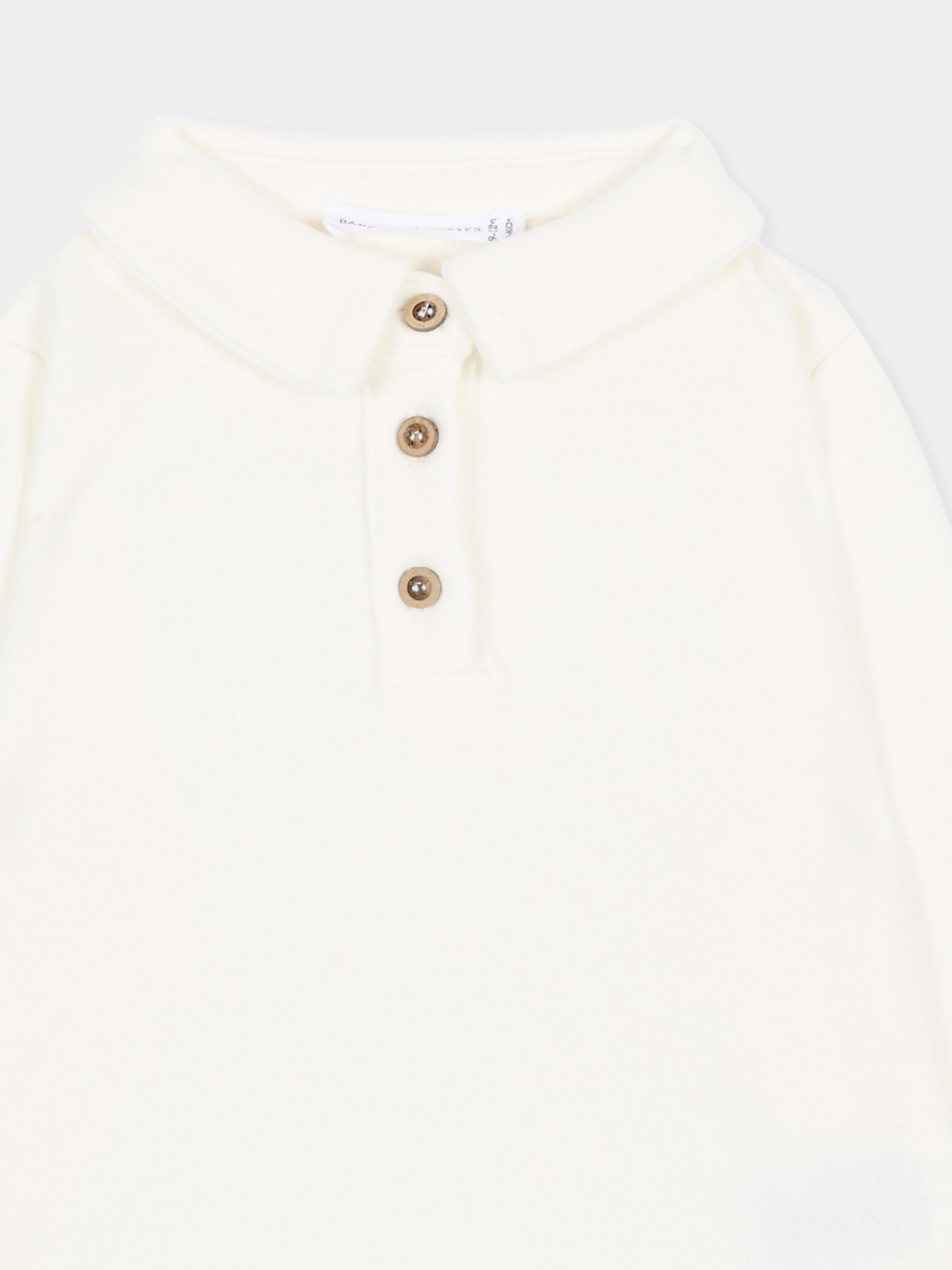 Polo a manica lunga avorio per neonato,Bamboom,1240TE00087 NATURAL WHITE