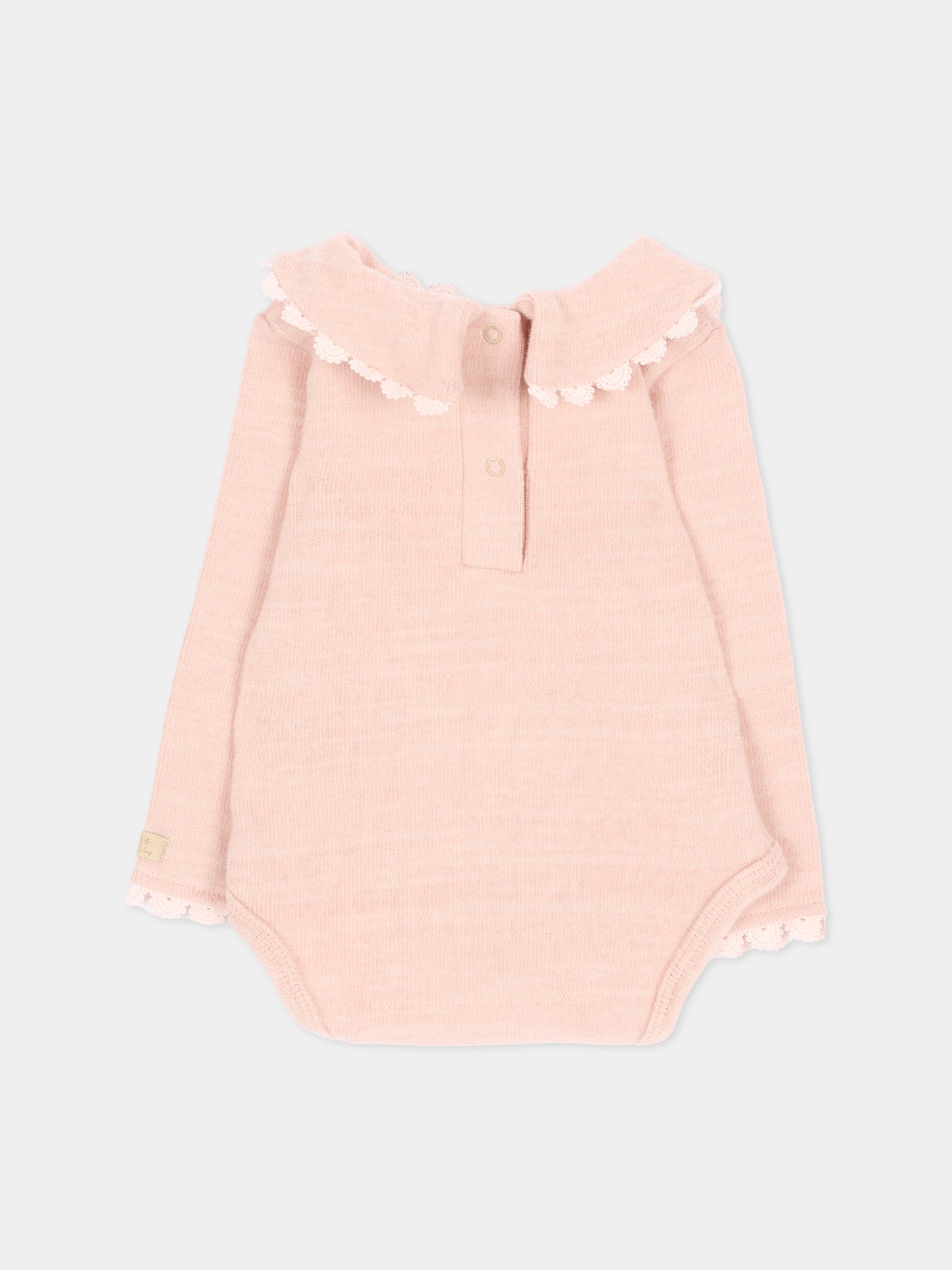 Body rosa per neonata con colletto,Bamboom,1232TE00088 WARM PINK