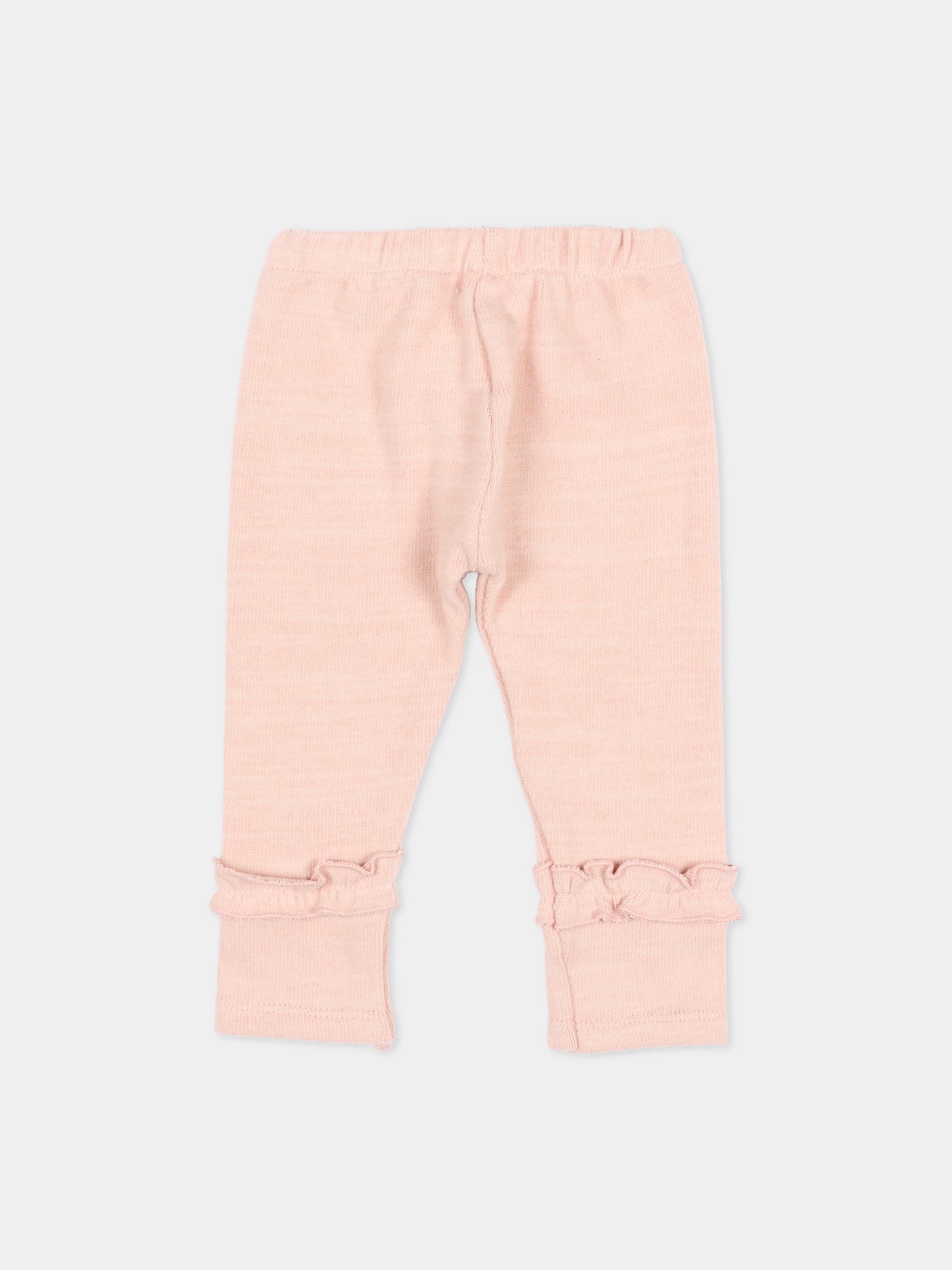 Leggings rosa per neonata con volant,Bamboom,1213TE00088 WARM PINK