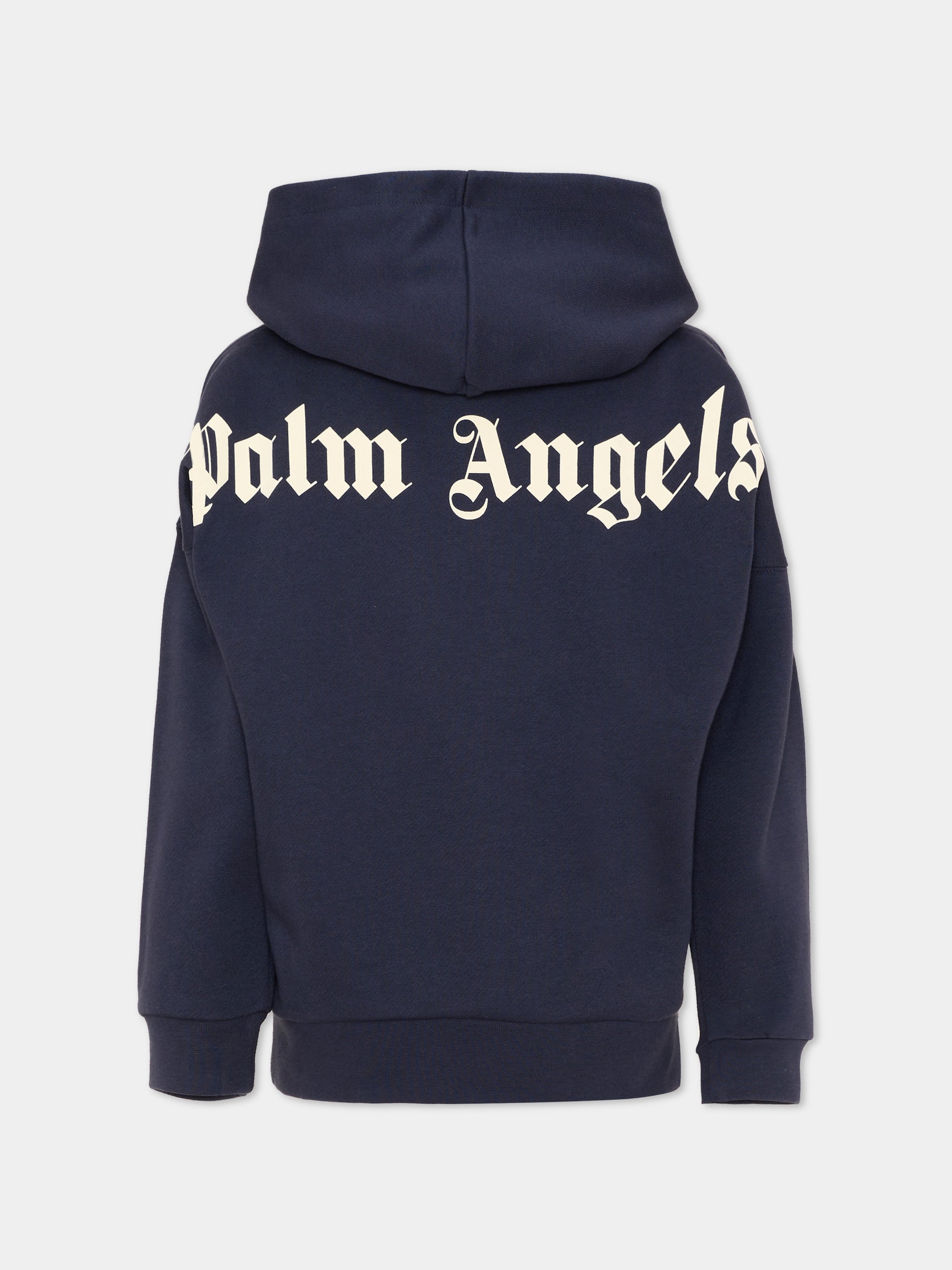 Felpa con cappuccio blu con logo,Palm Angels,F6PAJBHS011 1528