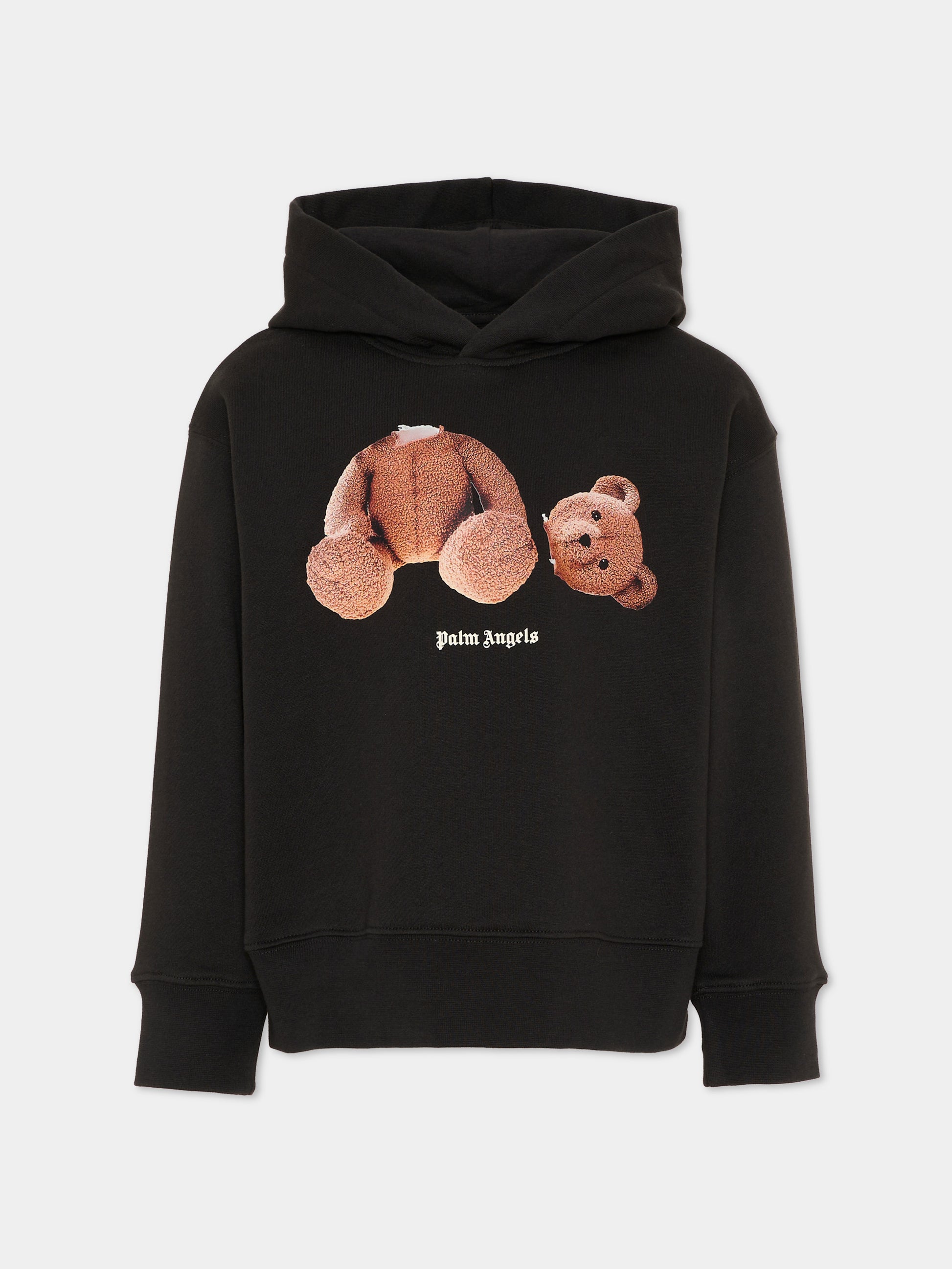 Felpa nera per bambini con Teddy Bear,Palm Angels,F6PAJBHS059 110