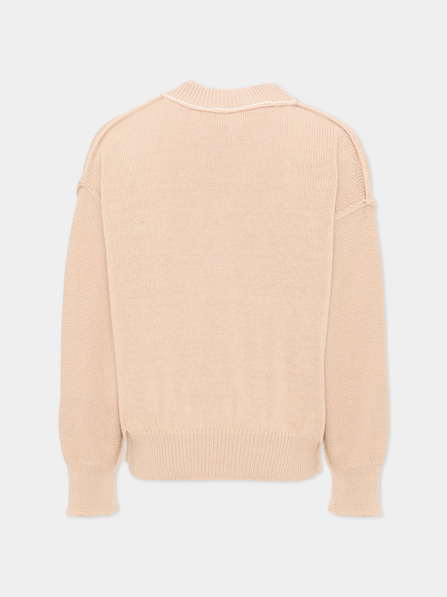 Maglione beige per bambino con logo,Palm Angels,F6PAJBJP146 1531
