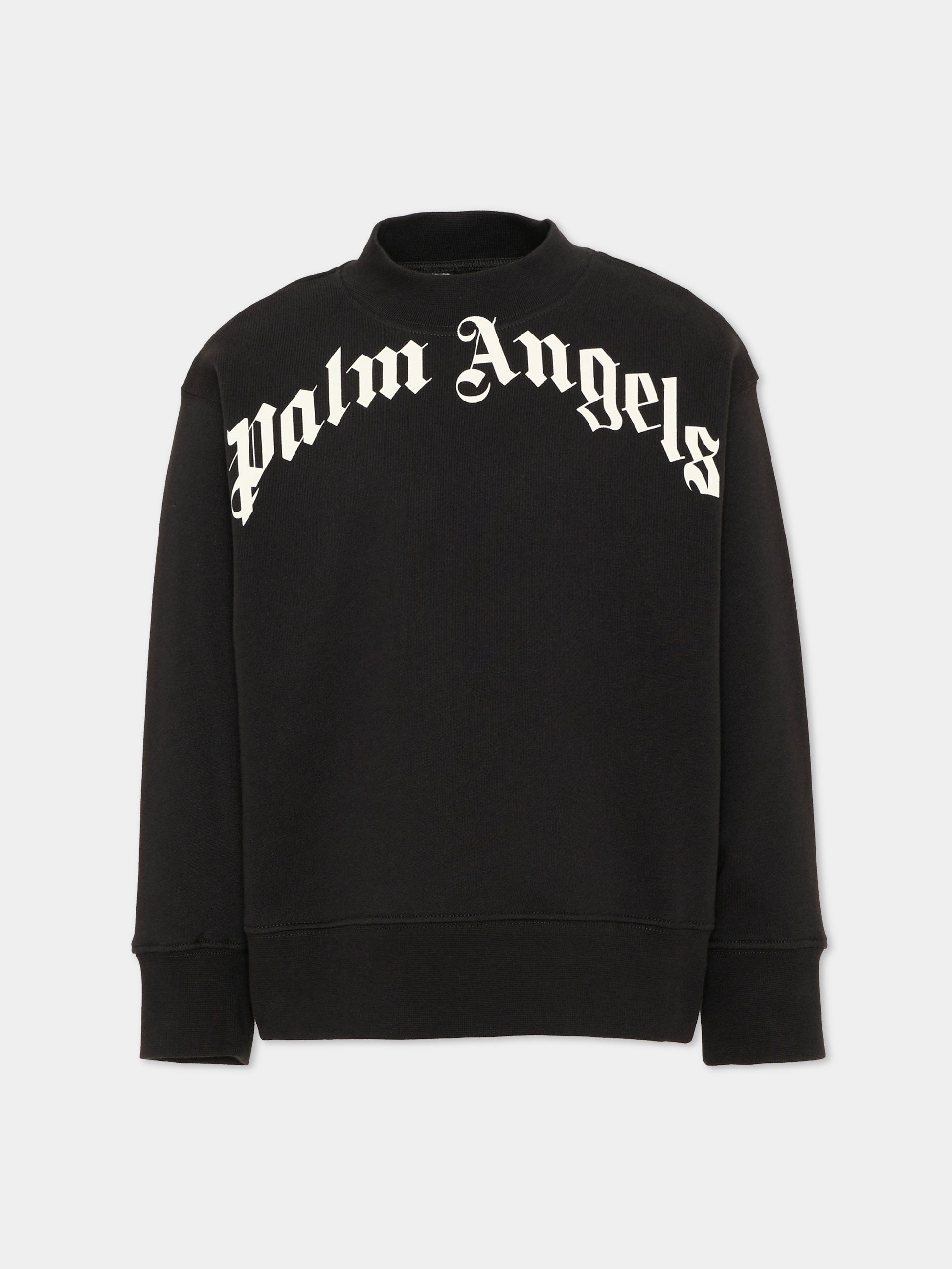 Felpa nera per bambini con logo,Palm Angels,F6PAJBSW014 110