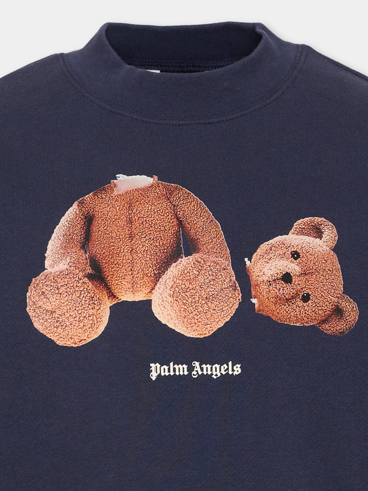 Felpa blu per bambini con teddy bear,Palm Angels,F6PAJBSW060 1528