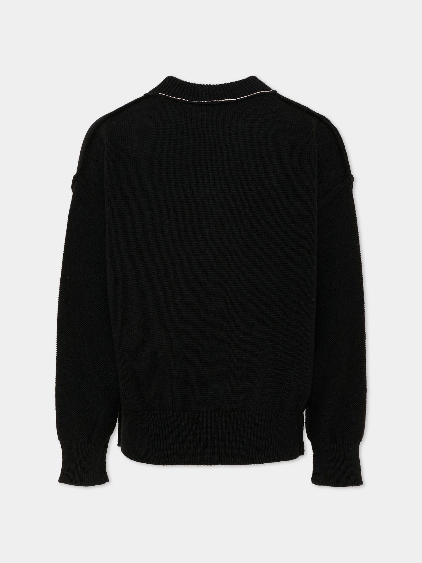 Maglione nero per bambina con Teddy Bear,Palm Angels,F6PAJGJP156 110