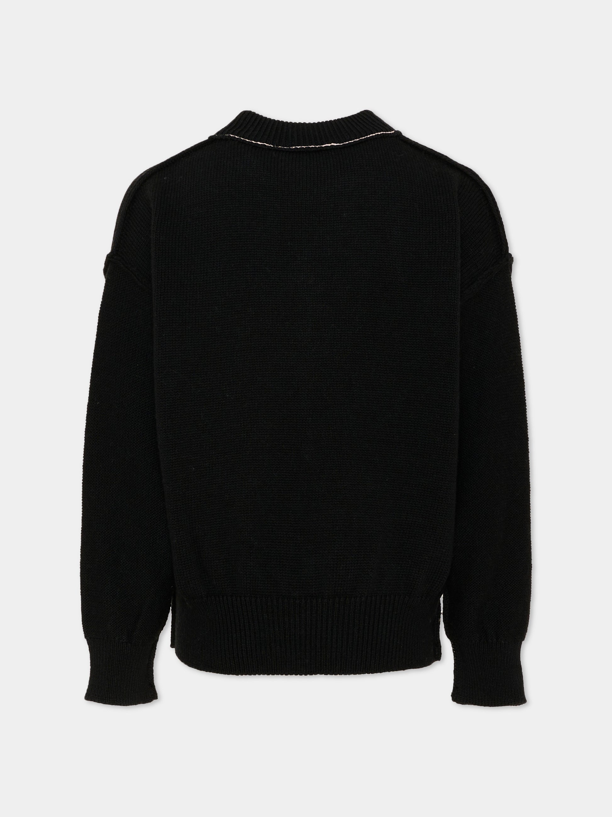 Maglione nero per bambina con Teddy Bear,Palm Angels,F6PAJGJP156 110