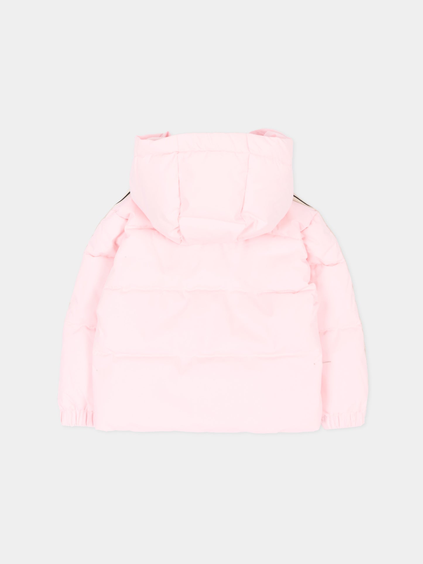 Piumini rosa per neonata con logo,Palm Angels,F6PANGPF206 042