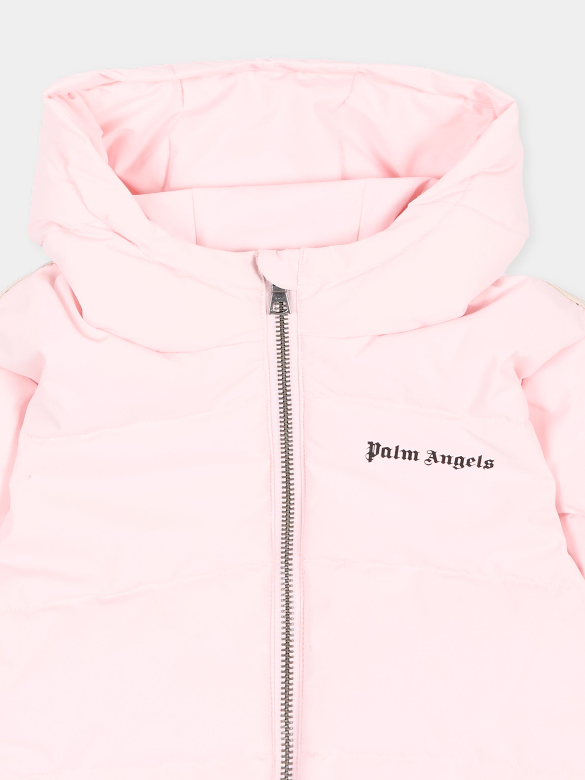 Piumini rosa per neonata con logo,Palm Angels,F6PANGPF206 042