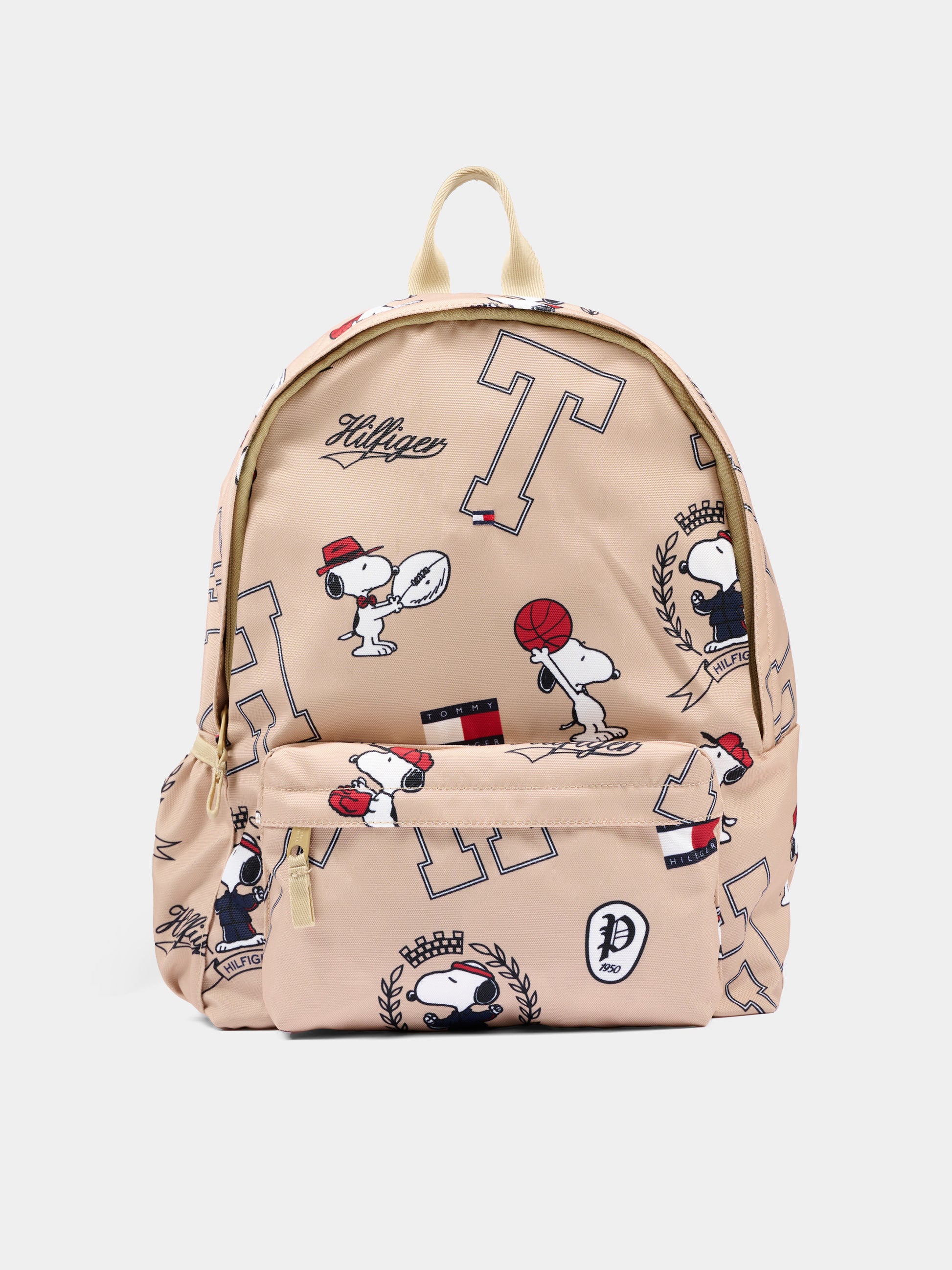 Zaino beige per bambino con stampa Snoopy,Tommy Hilfiger Junior,KA0KA00118 AEH