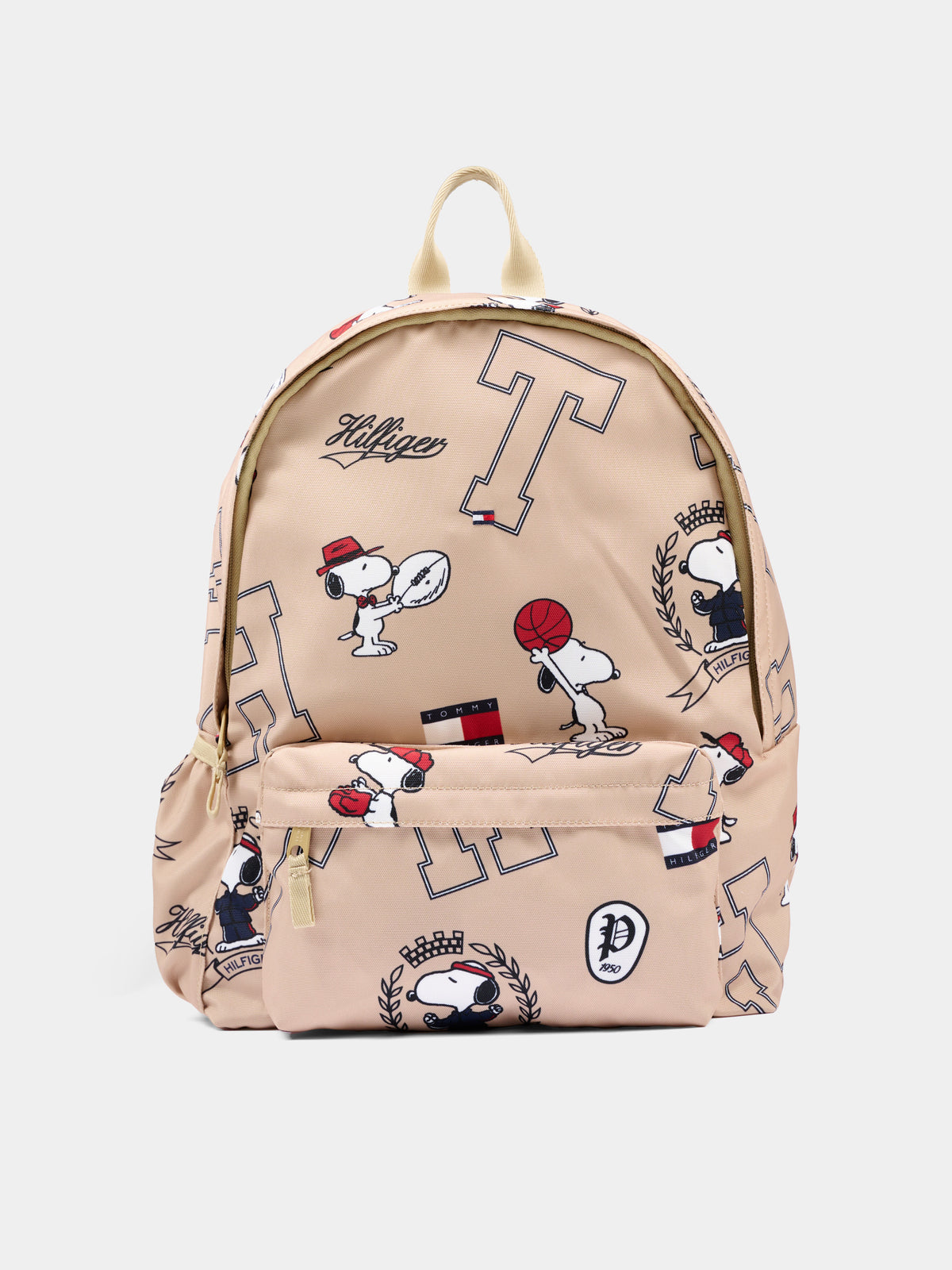Zaino beige per bambino con stampa Snoopy,Tommy Hilfiger Junior,KA0KA00118 AEH