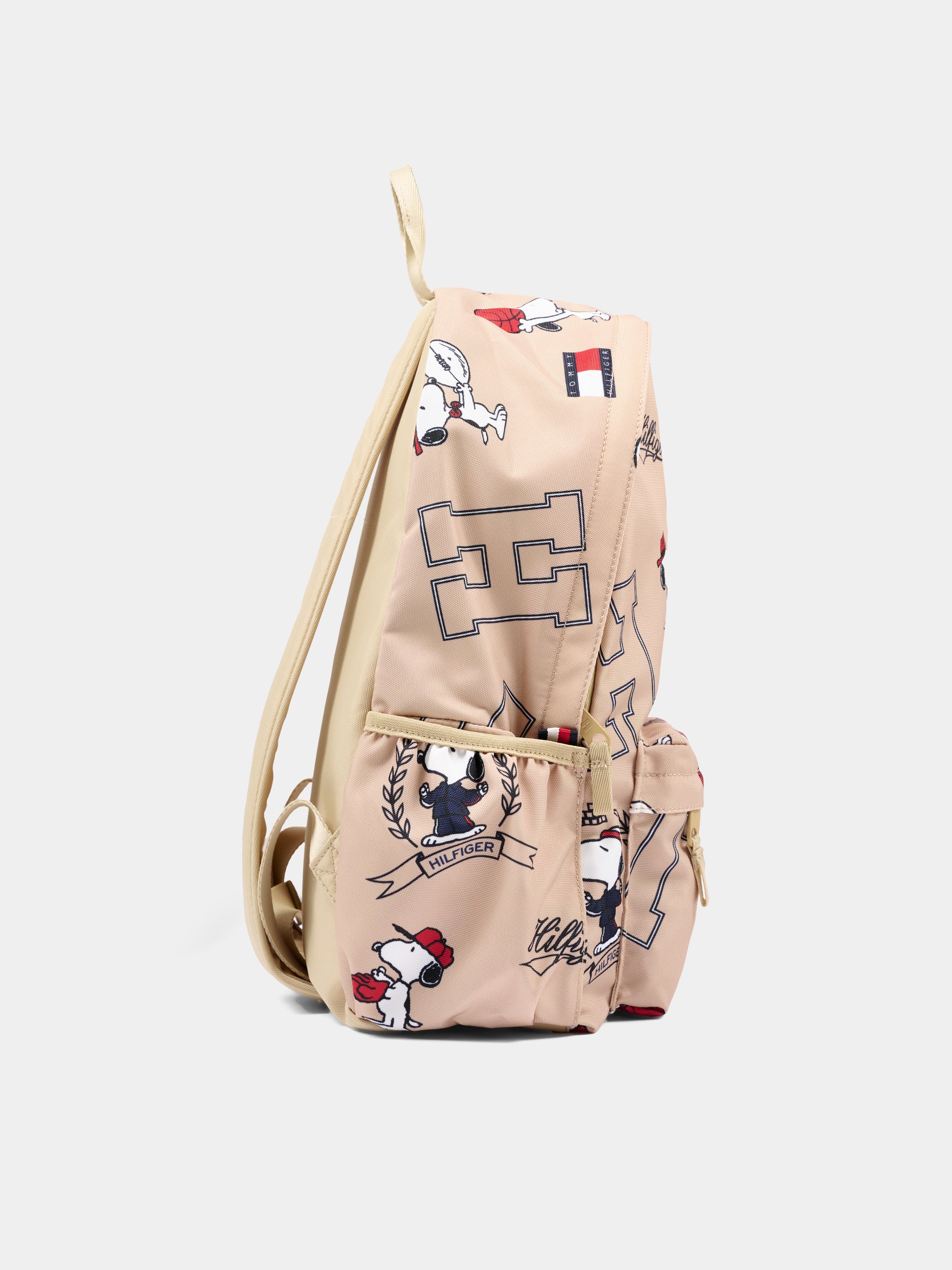 Zaino beige per bambino con stampa Snoopy,Tommy Hilfiger Junior,KA0KA00118 AEH