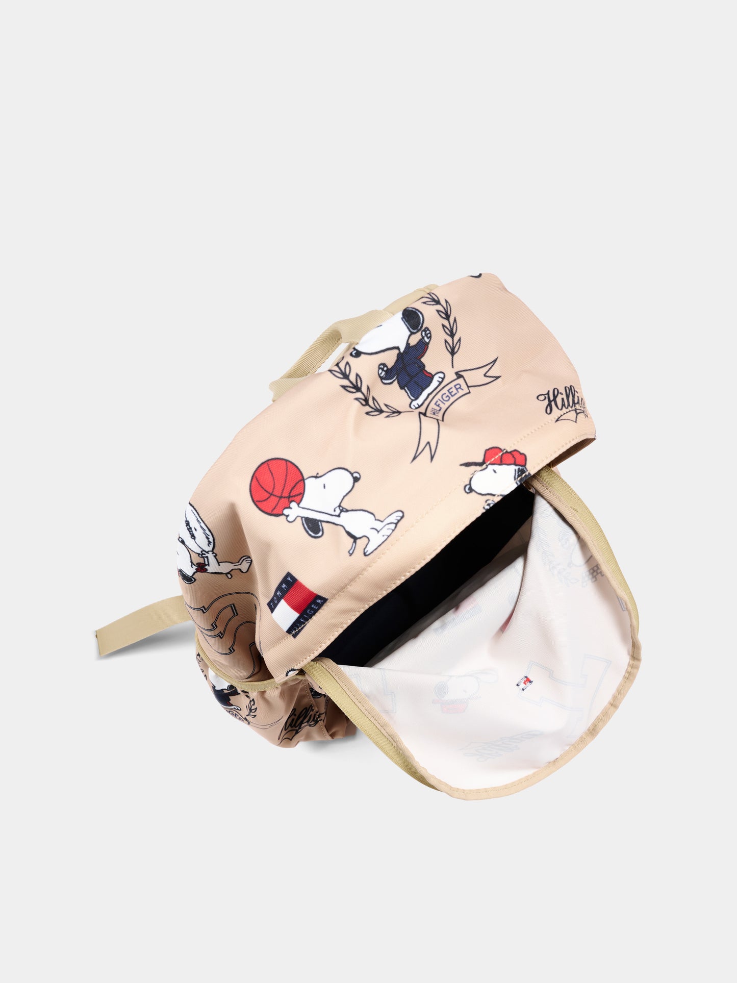 Zaino beige per bambino con stampa Snoopy,Tommy Hilfiger Junior,KA0KA00118 AEH