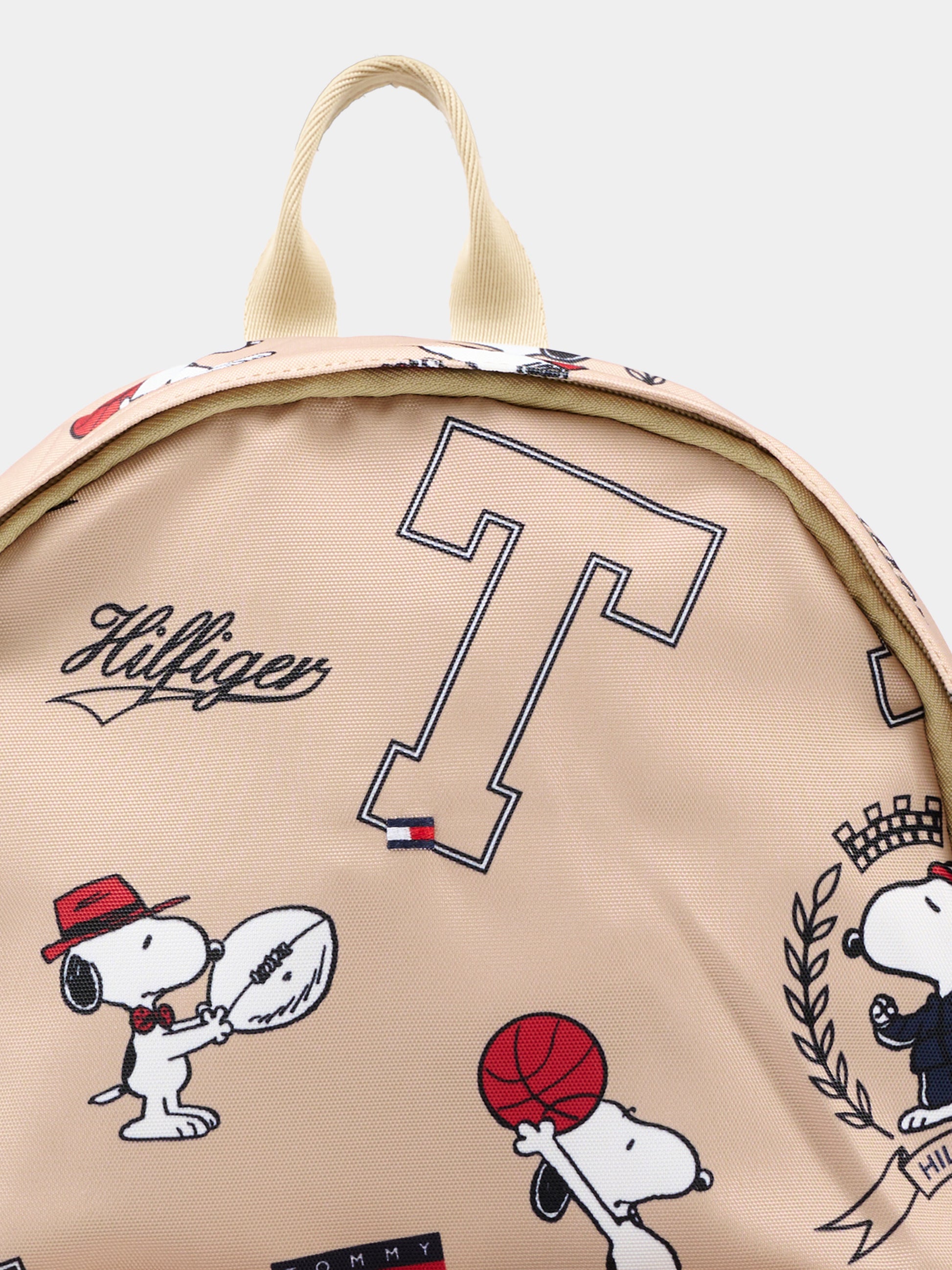 Zaino beige per bambino con stampa Snoopy,Tommy Hilfiger Junior,KA0KA00118 AEH