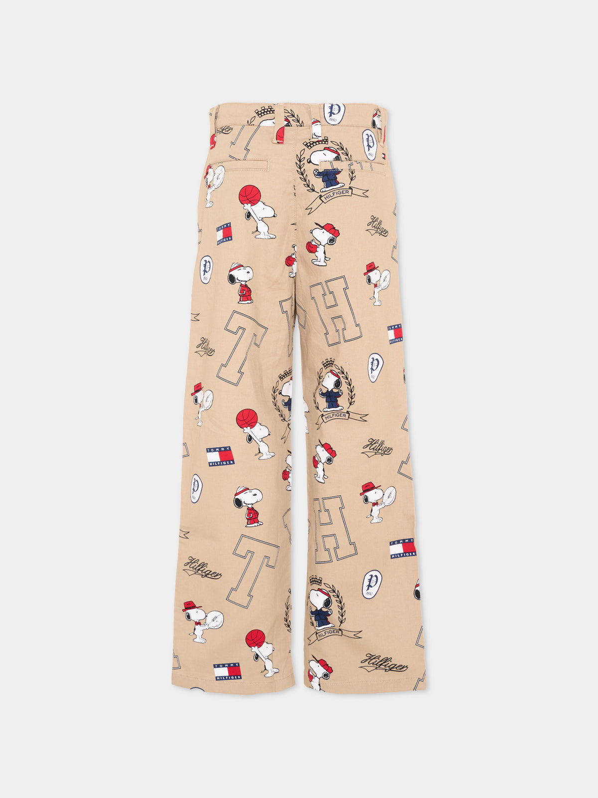 Pantalone beige per bambino stampato,Tommy Hilfiger Junior,KB0KB10669 0F8