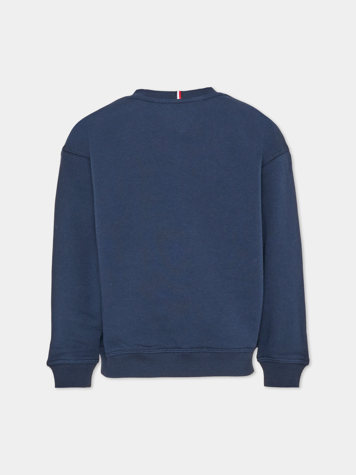 Felpa girocollo blu per bambini con logo,Tommy Hilfiger Junior,KS0KS00764 C1G