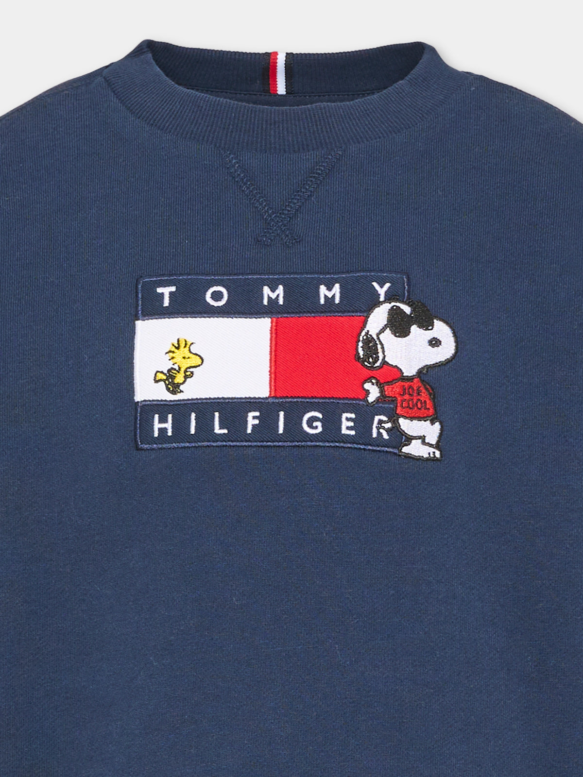 Felpa girocollo blu per bambini con logo,Tommy Hilfiger Junior,KS0KS00764 C1G