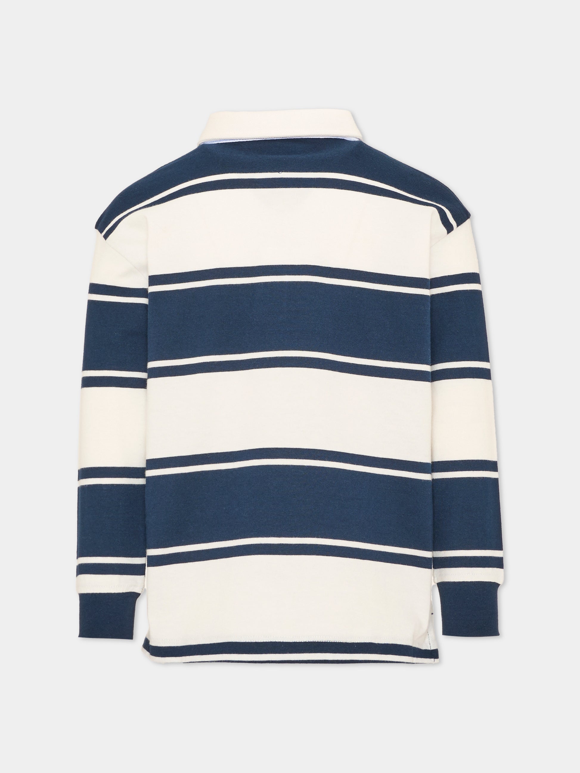 Polo a manica lunga blu per bambino a righe,Tommy Hilfiger Junior,KS0KS00768 0BA