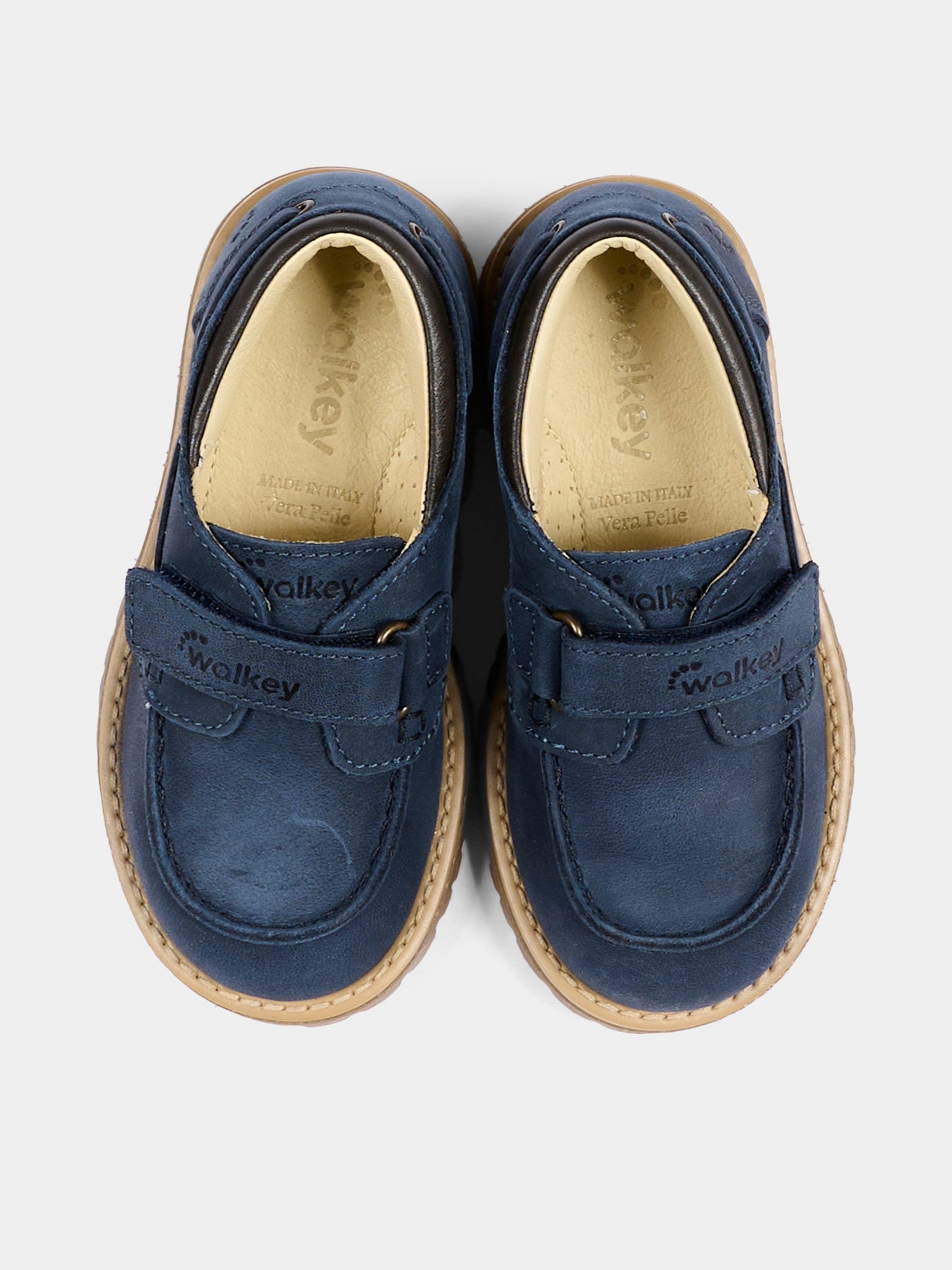 Mocassini blu per bambino con velcro,Walkey,Y1B4 44308 1251800