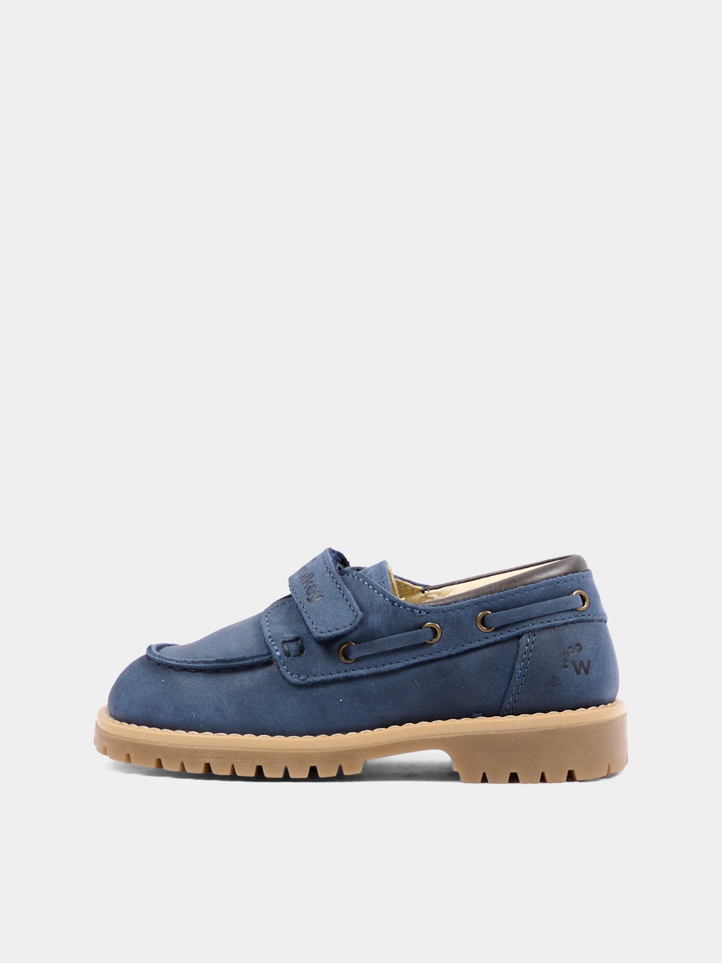 Mocassini blu per bambino con velcro,Walkey,Y1B4 44308 1251800