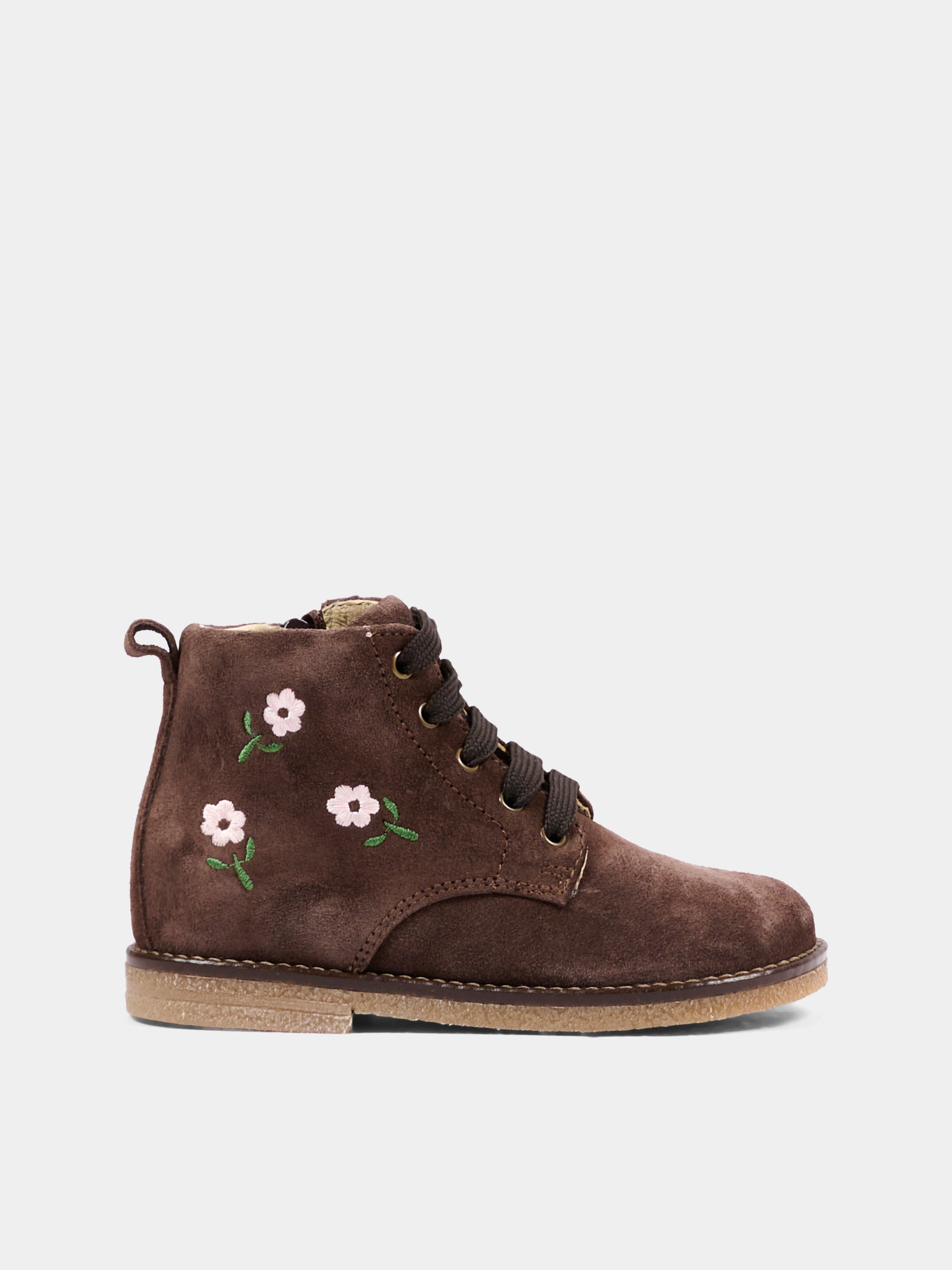 Stivaletti marroni floreali per bambina,Walkey,Y1A5 44435 0136525