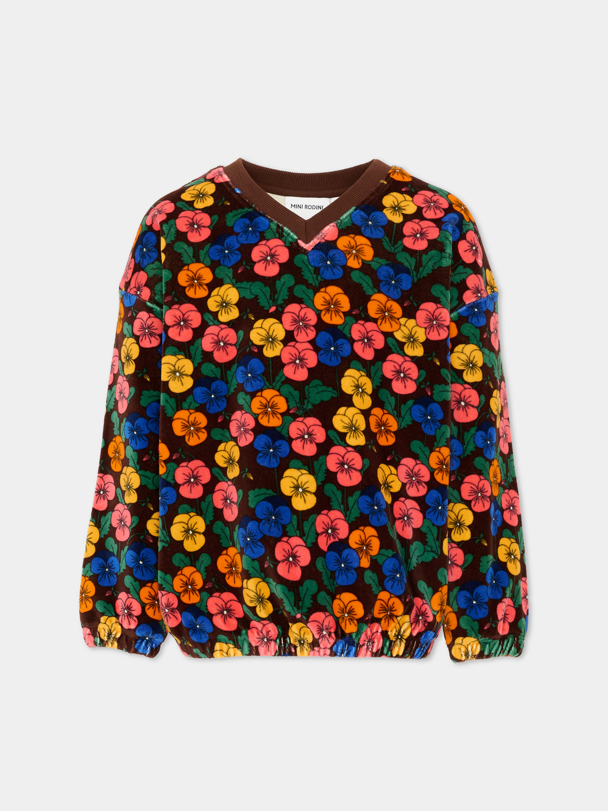Felpa multicolor per bambina a fiori,Mini Rodini,2672014600