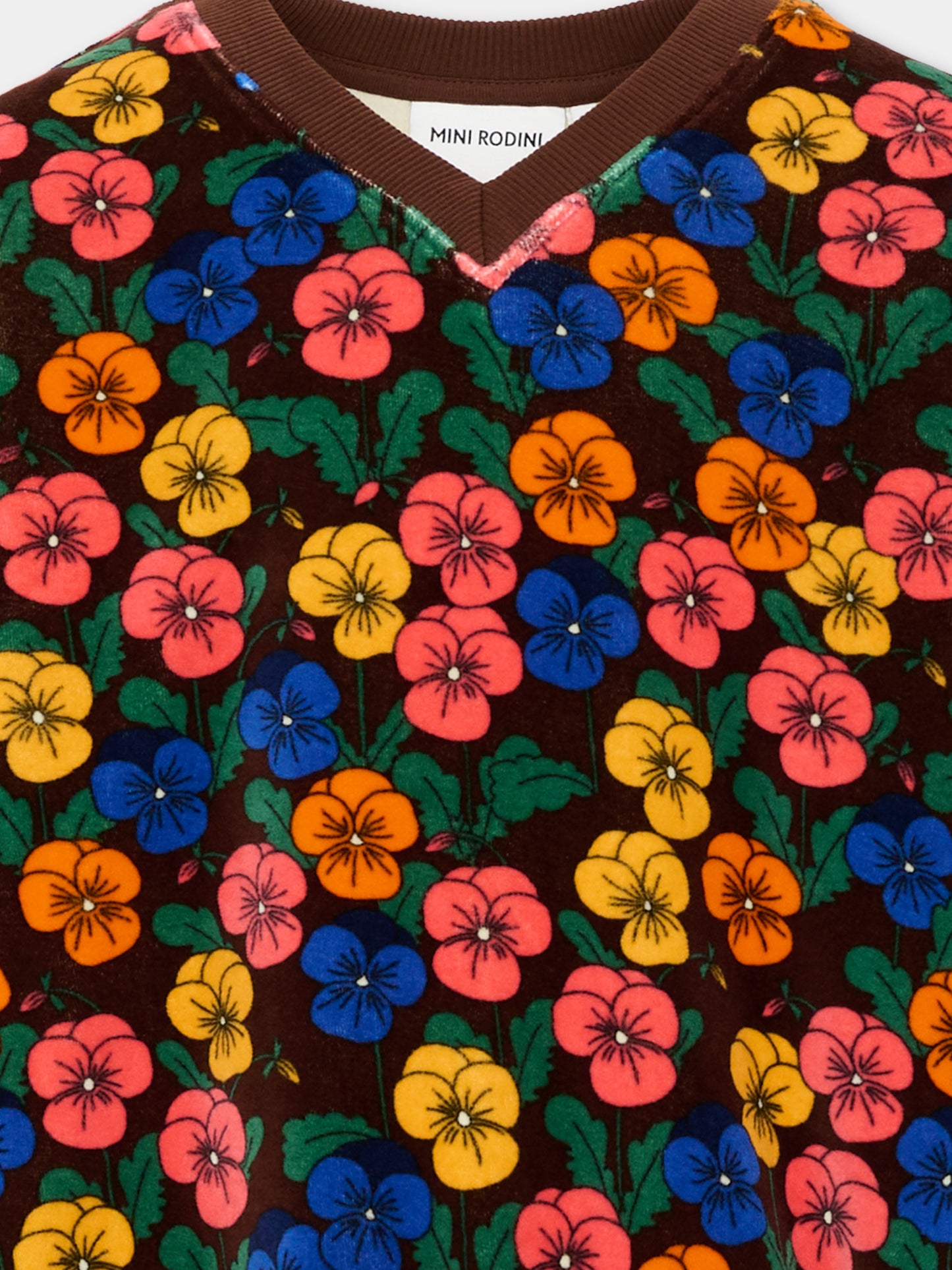 Felpa multicolor per bambina a fiori,Mini Rodini,2672014600