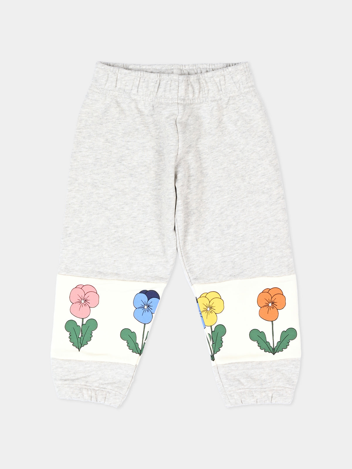 Pantalone grigio per bambina con fiori,Mini Rodini,2673011794