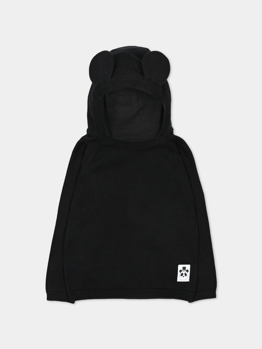Maglione nero per bambini con cappuccio,Mini Rodini,2672016399