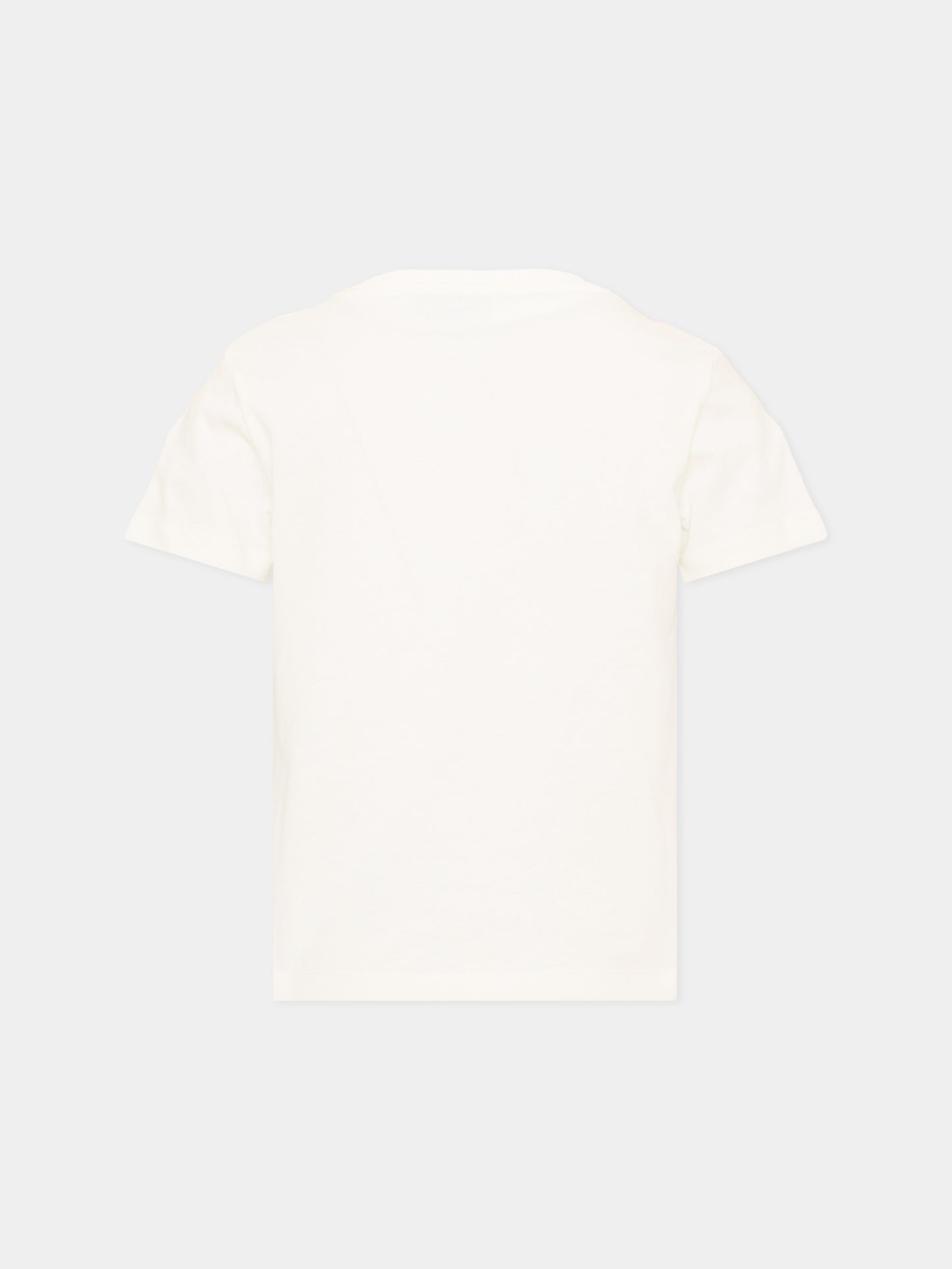 T-shirt avorio per bambina con logo,Roberto Cavalli Kids,CGA26111TS AVORIO_C.C