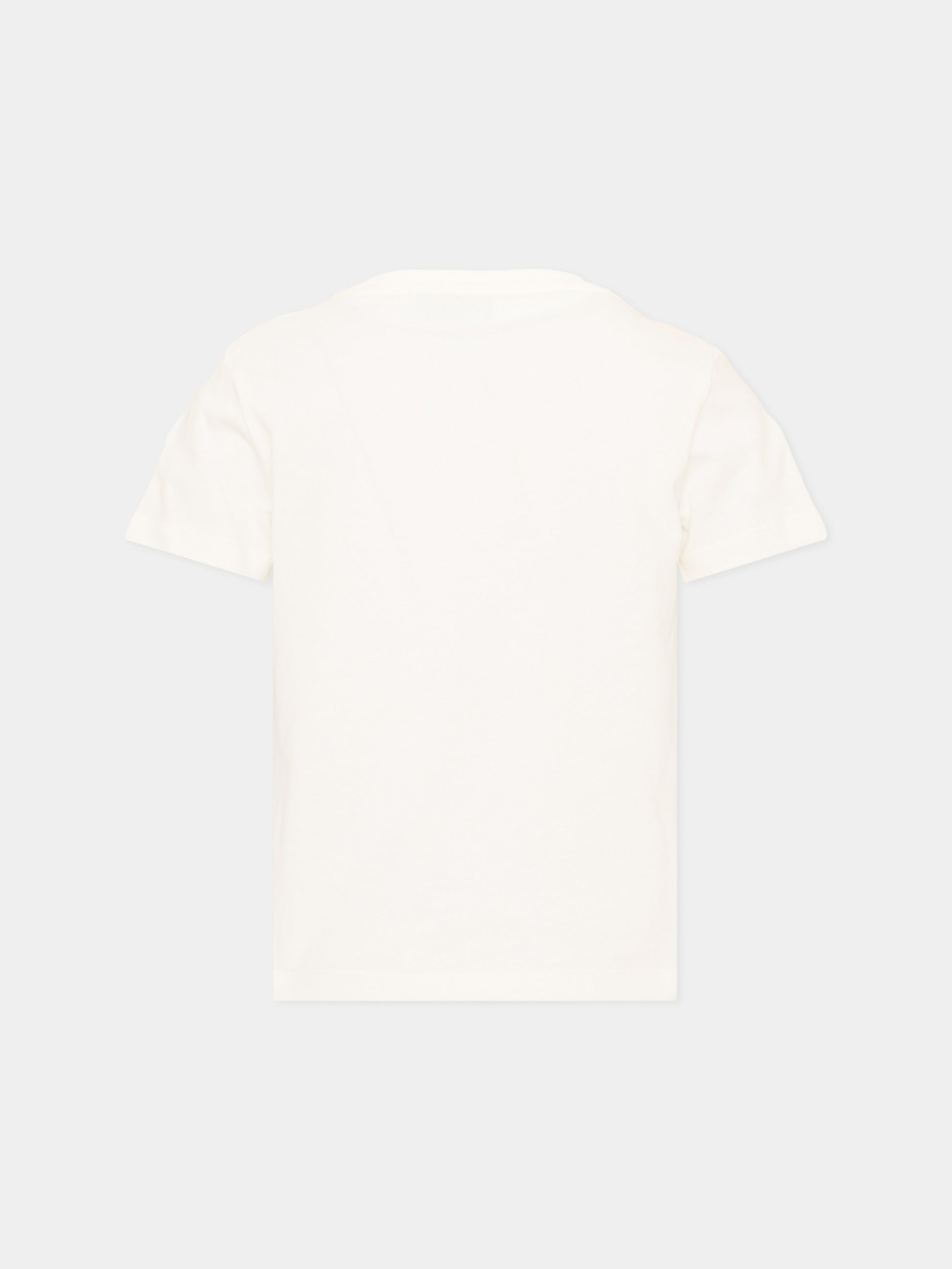 T-shirt avorio per bambina con logo,Roberto Cavalli Kids,CGA26111TS AVORIO_C.C