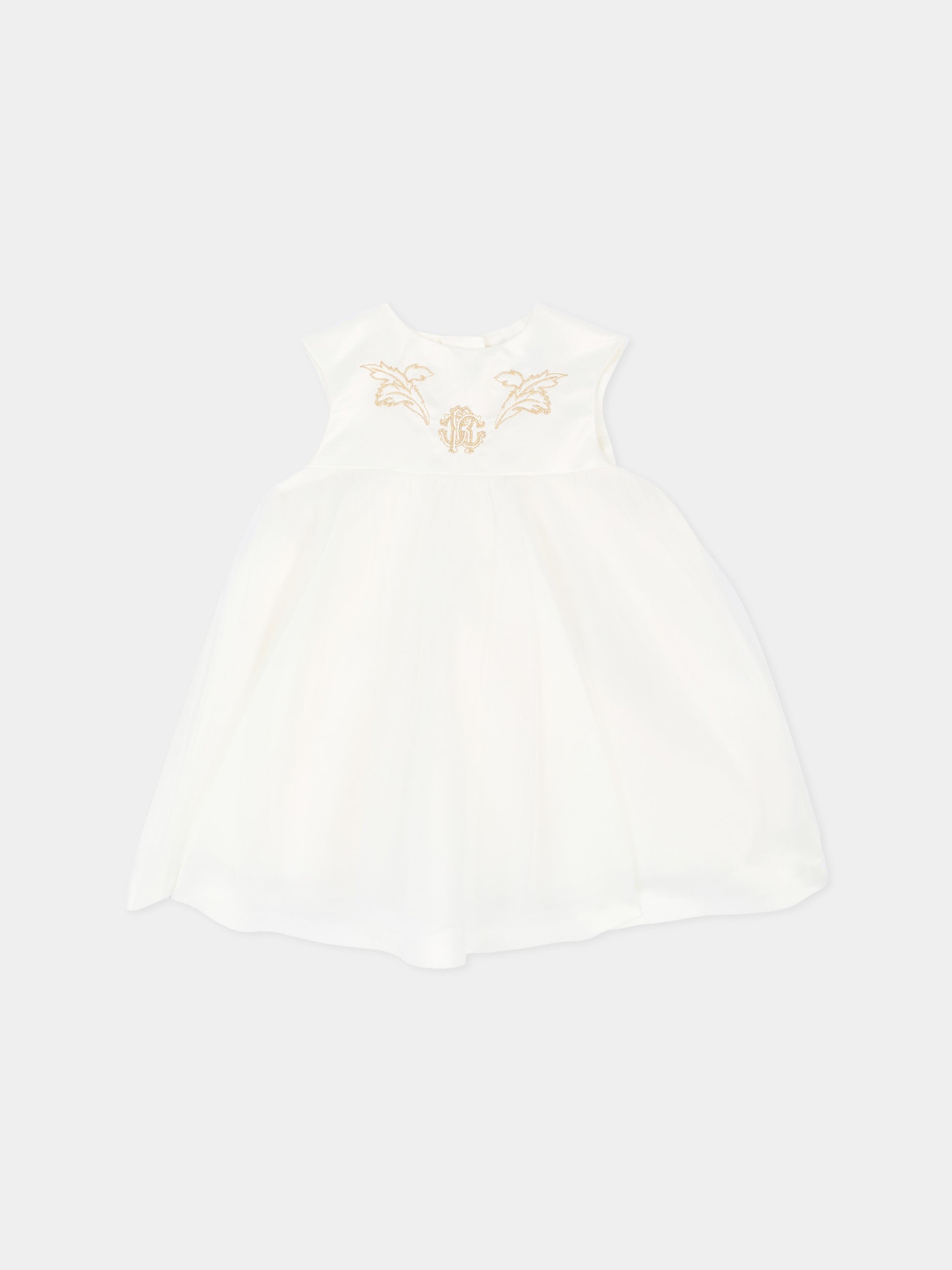 Abito elegante avorio per neonata,Roberto Cavalli Kids,CLA26054VE AVORIO_C.C