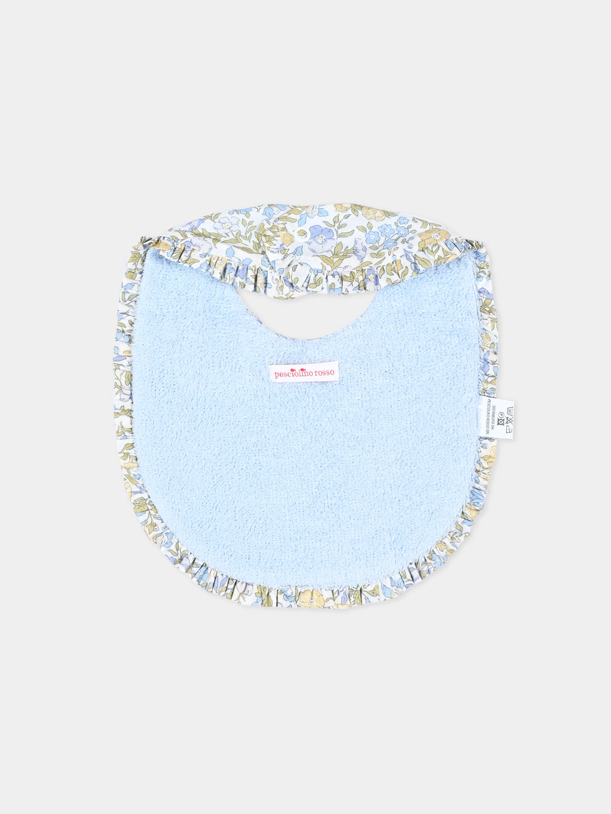 Light blue Liberty bib for Baby Girl