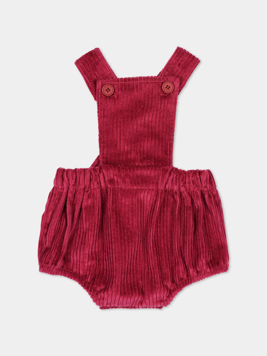 Salopette bordeaux per neonata,Pesciolino Rosso,SLPNB 50 RC ROCCIATORE FRAGOLA