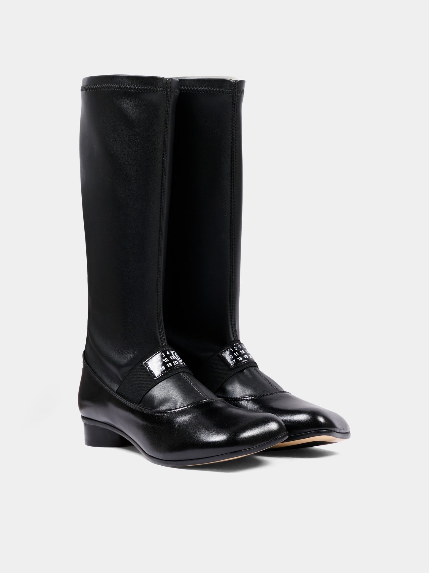 Stivale nero per bambina con logo,Mm6 Maison Margiela,83896 VAR1